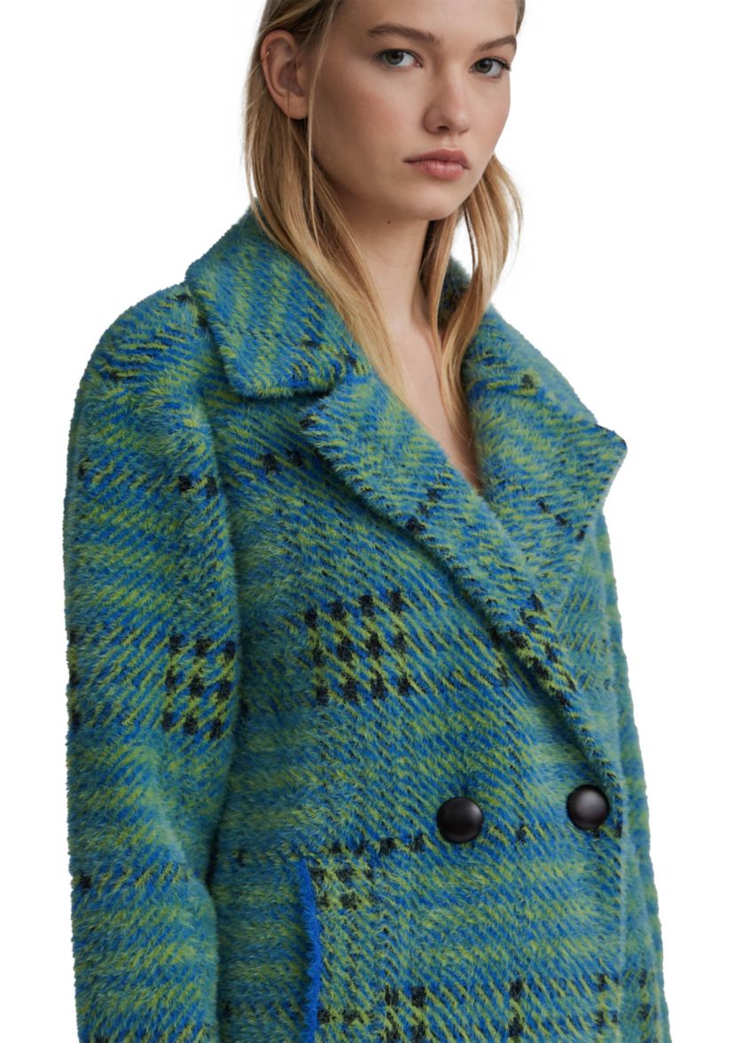 Womens Eyelash Bold Check Coatigan