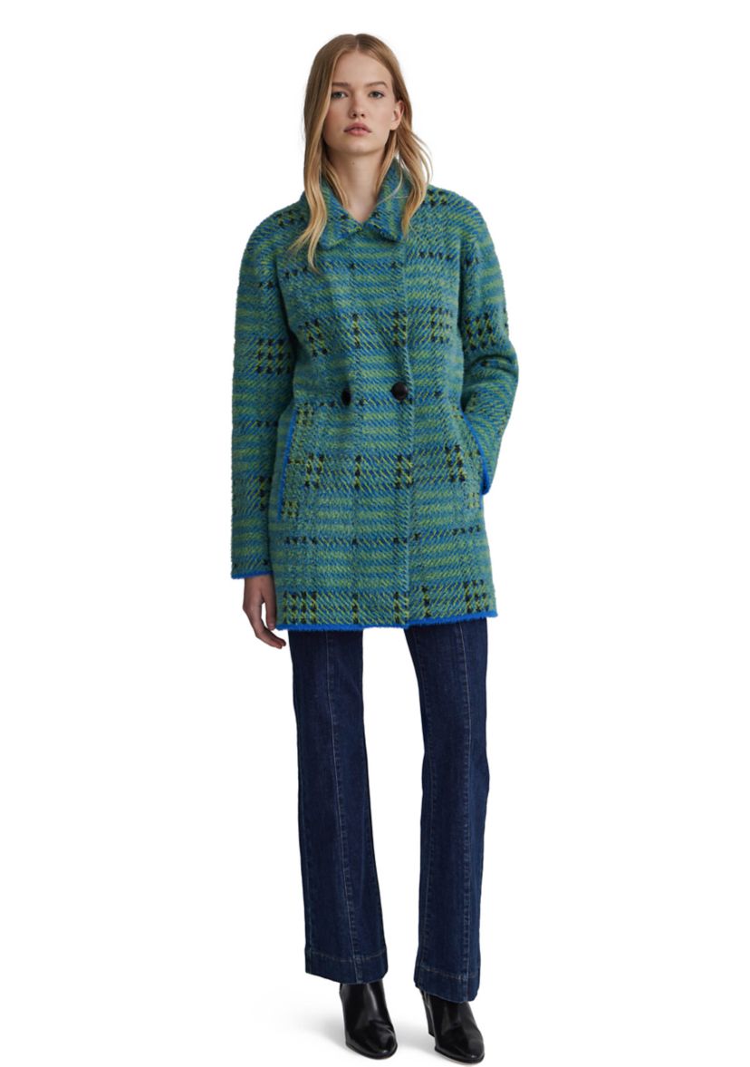 Womens Eyelash Bold Check Coatigan