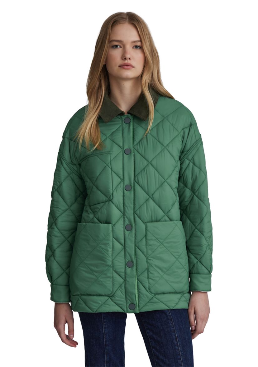Womens Velour Reversible Padded Shacket