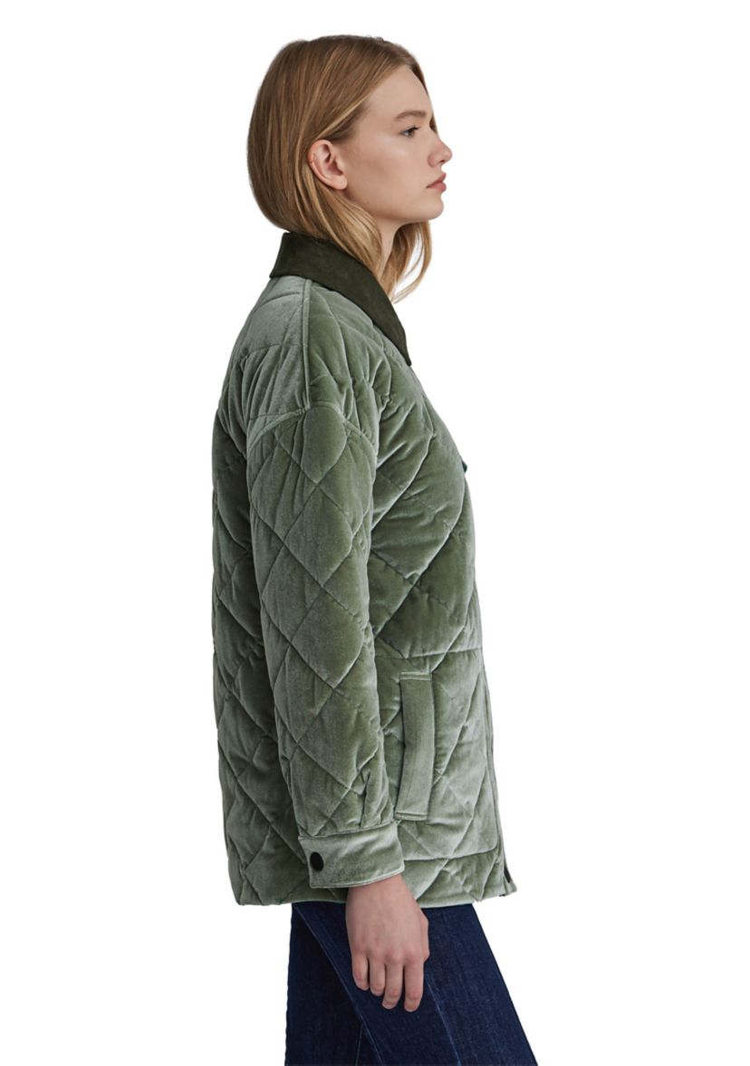 Womens Velour Reversible Padded Shacket