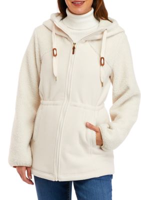 Koolaburra by UGG Bonded Fleece Jacket with Cinch Waist Silver