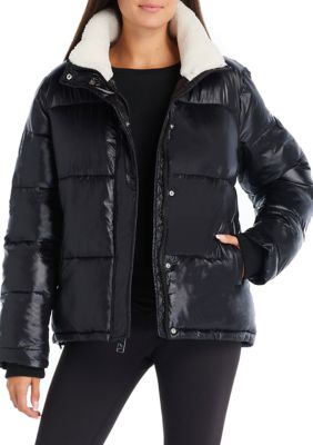 Women s Sherpa Collar Short Puffer Jacket belk