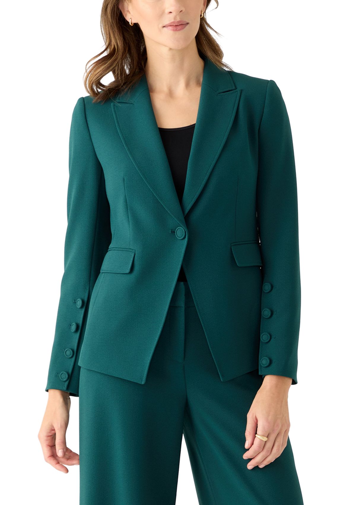 Womens Crepe One Button Jacket