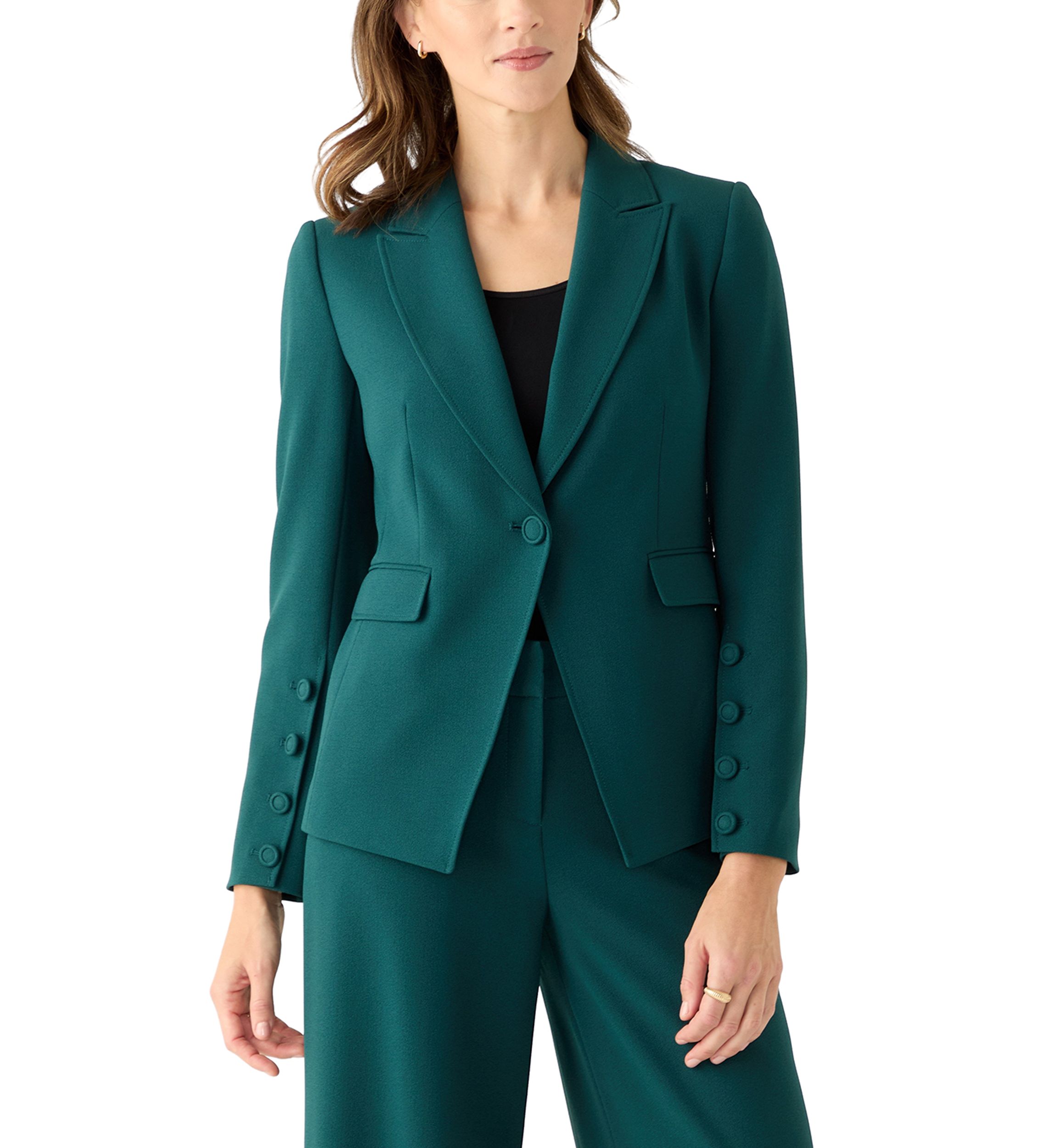Womens Crepe One Button Jacket