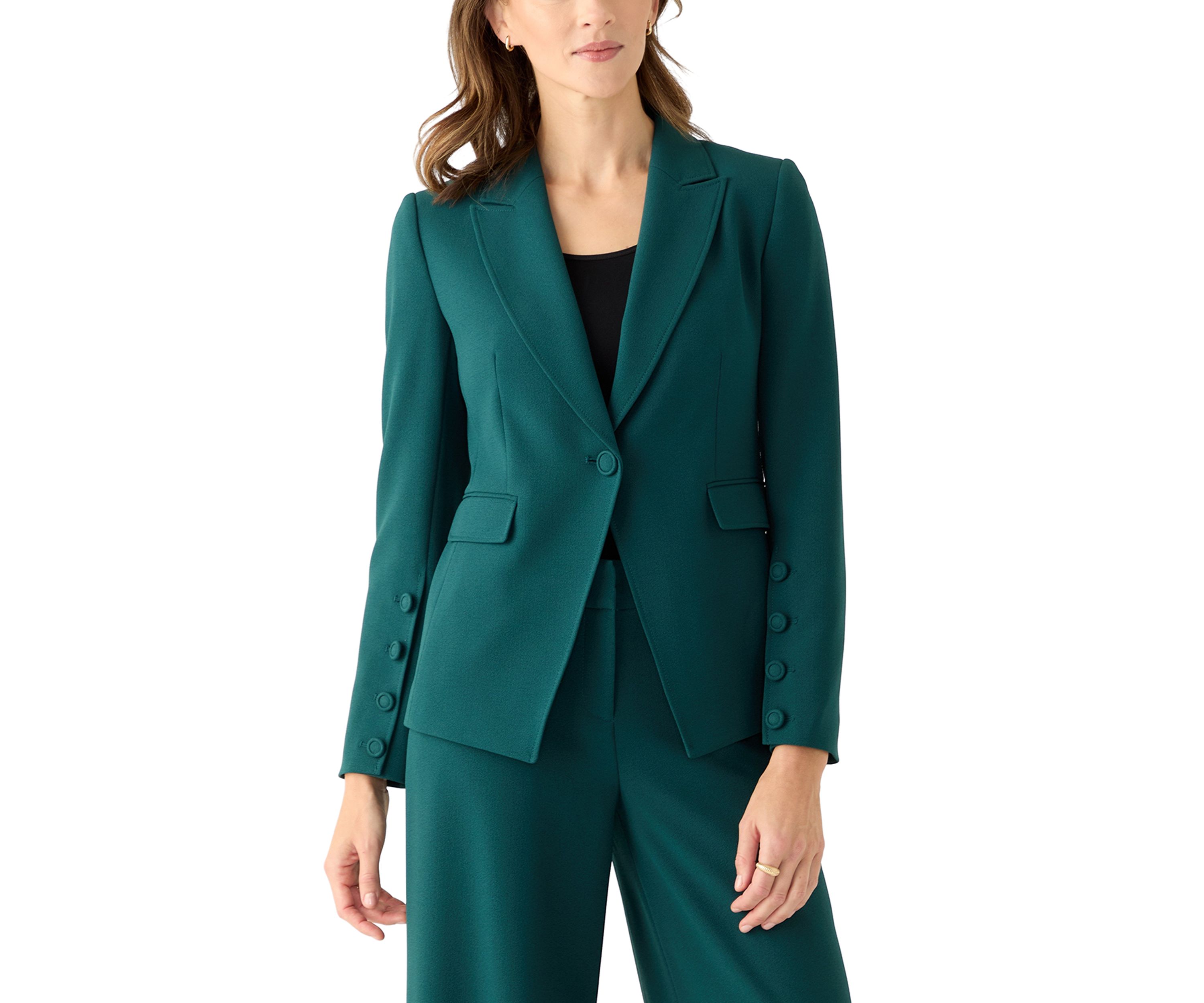 Womens Crepe One Button Jacket