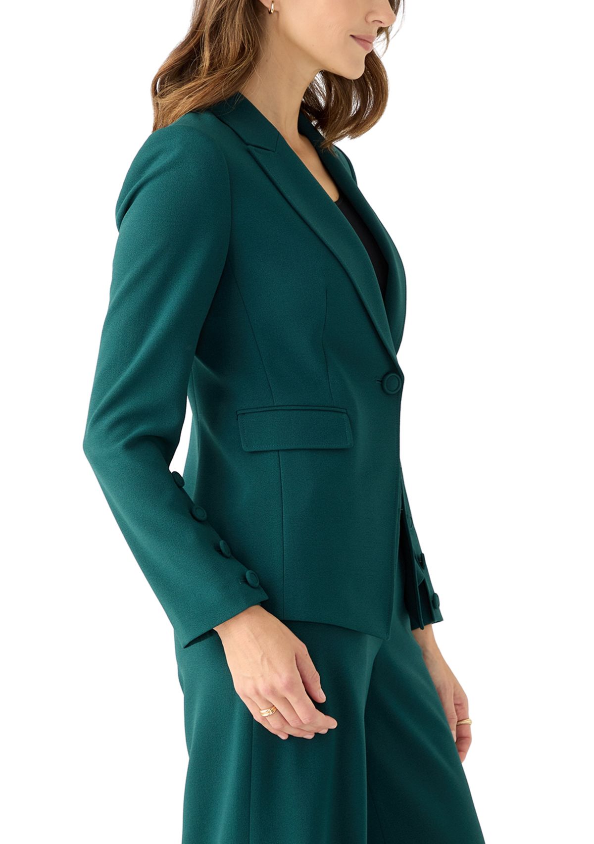 Womens Crepe One Button Jacket