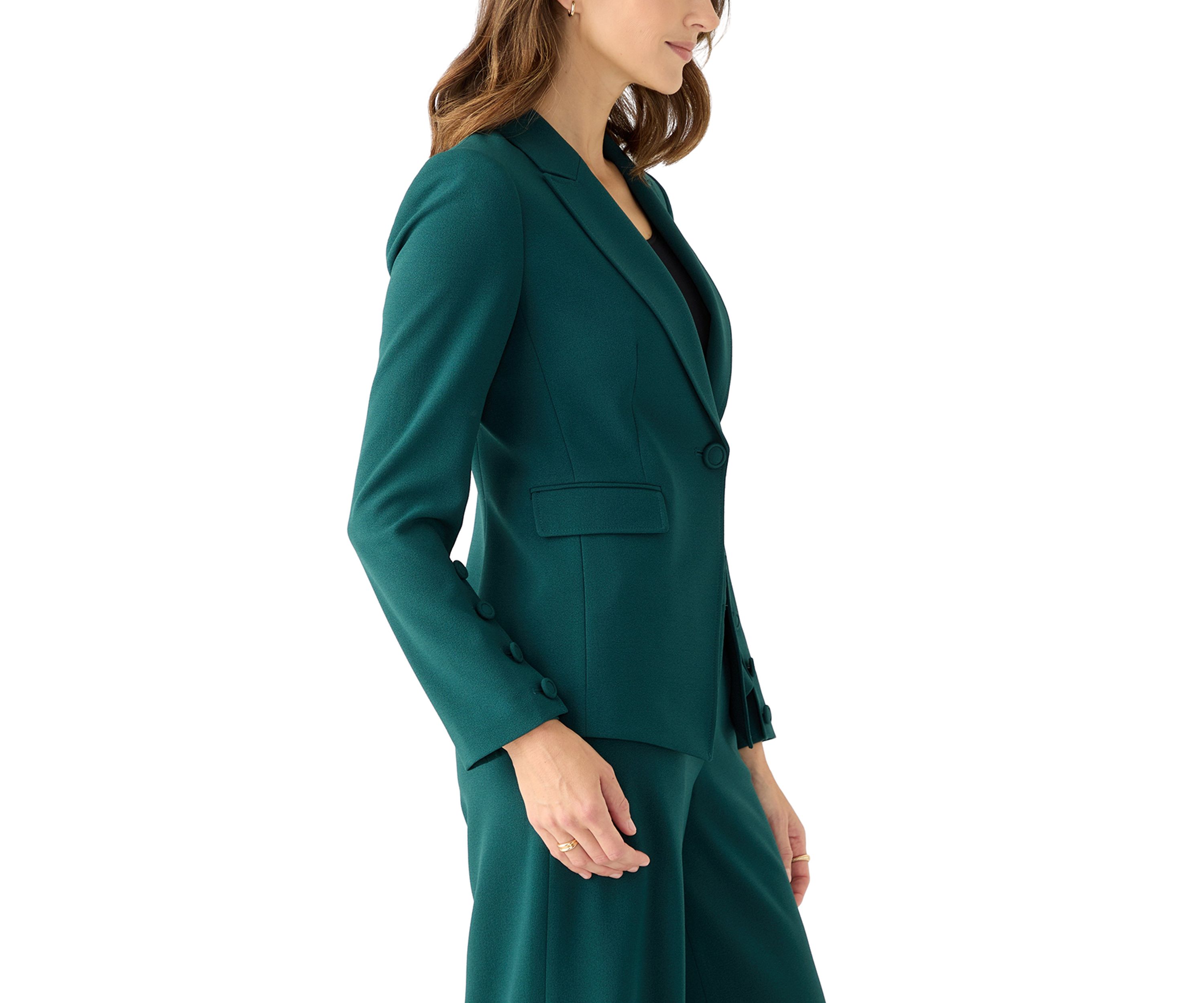 Womens Crepe One Button Jacket