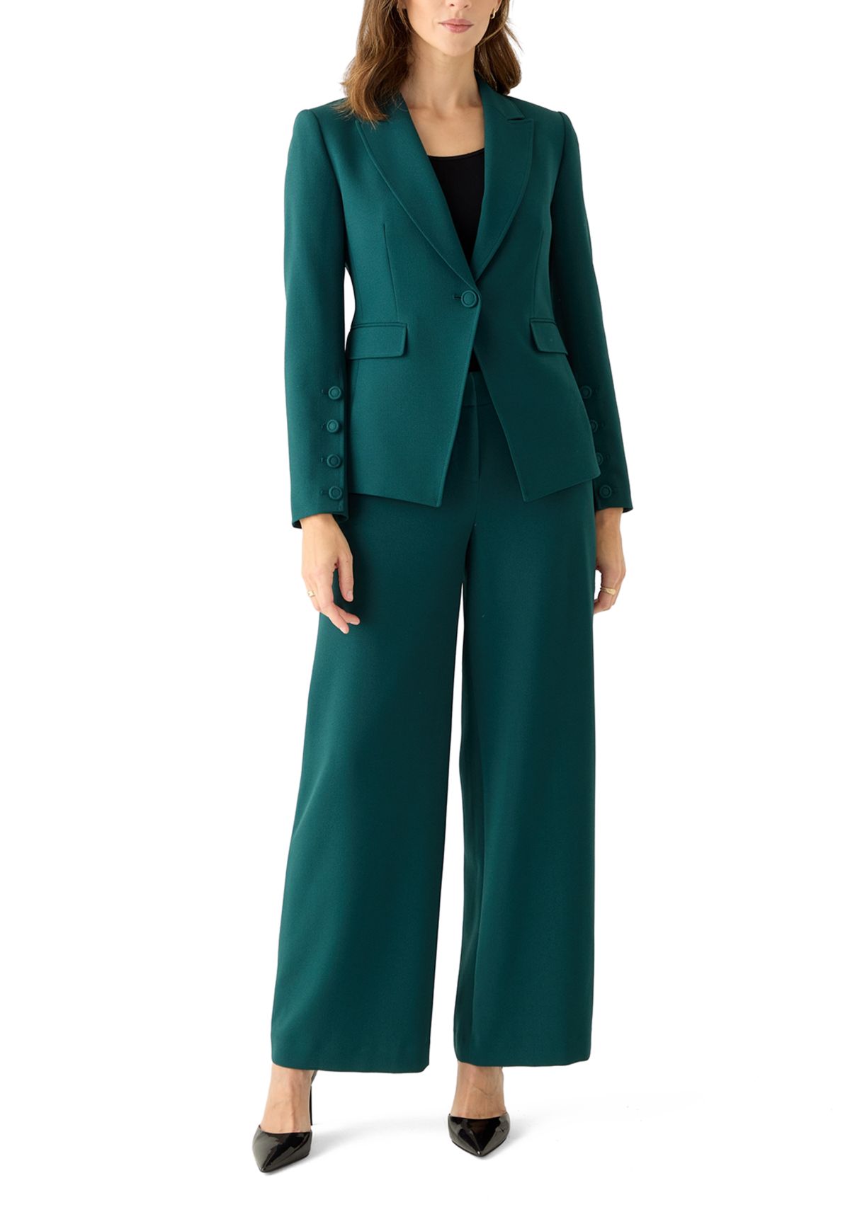 Womens Crepe One Button Jacket