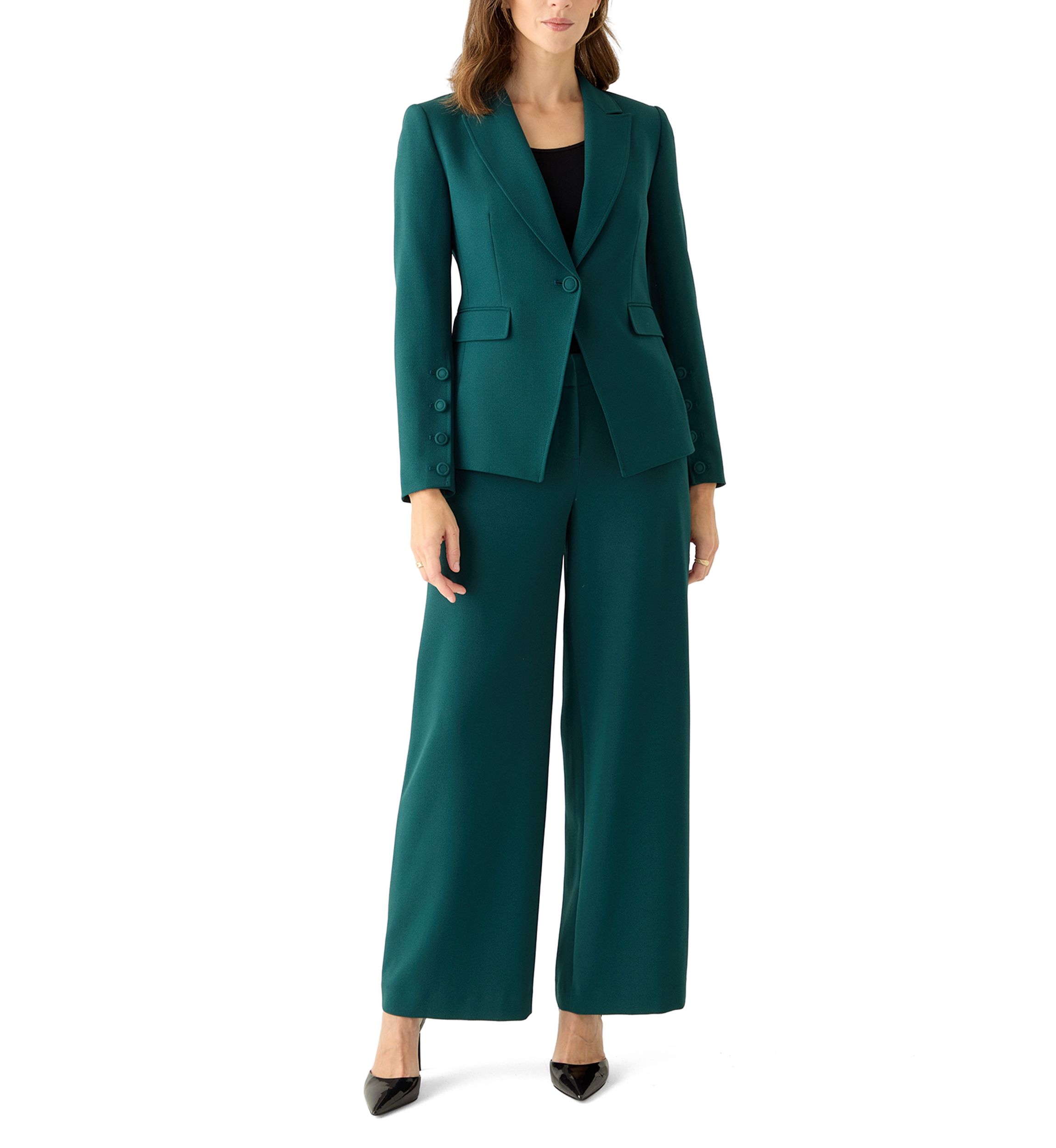 Womens Crepe One Button Jacket