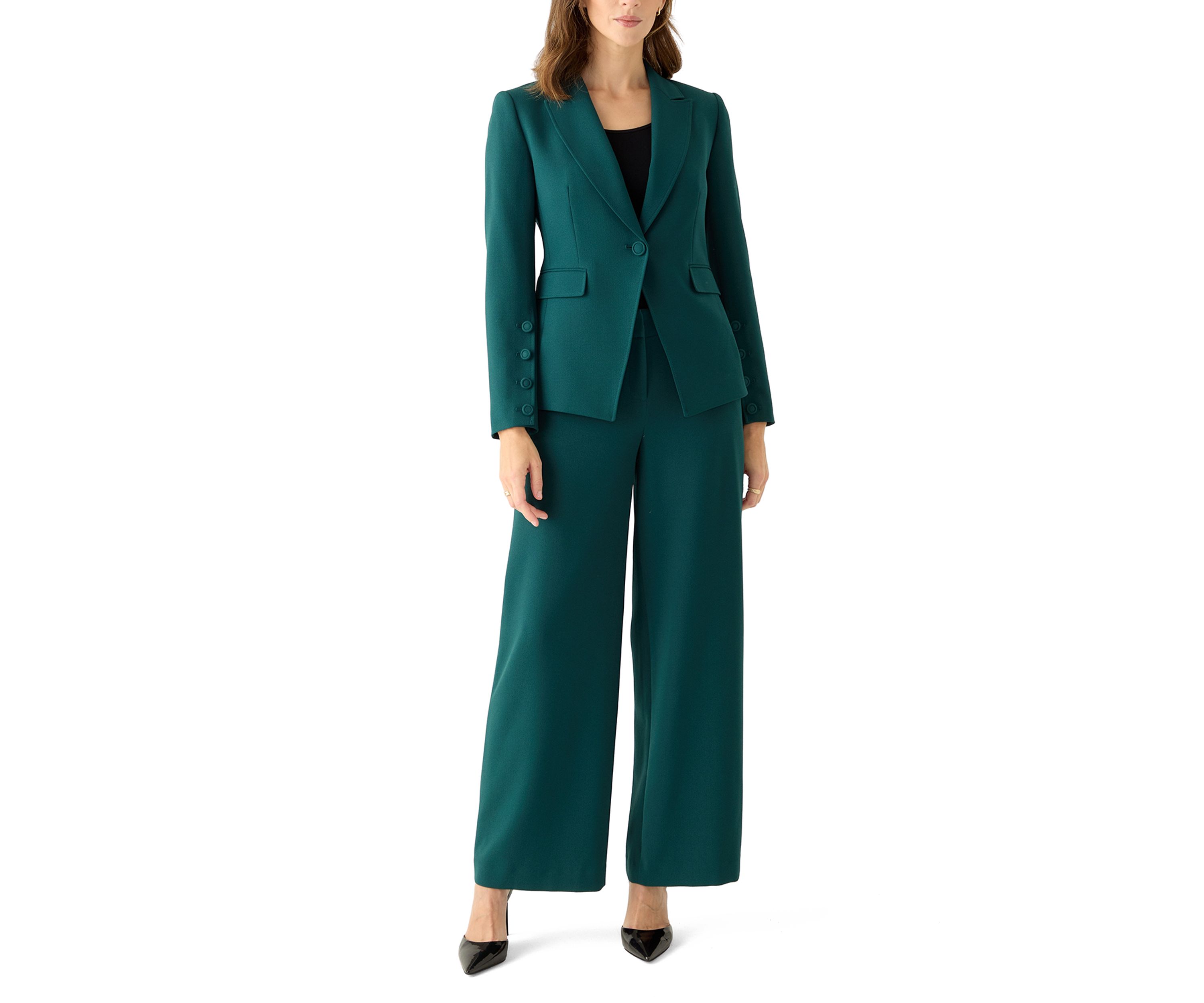 Womens Crepe One Button Jacket