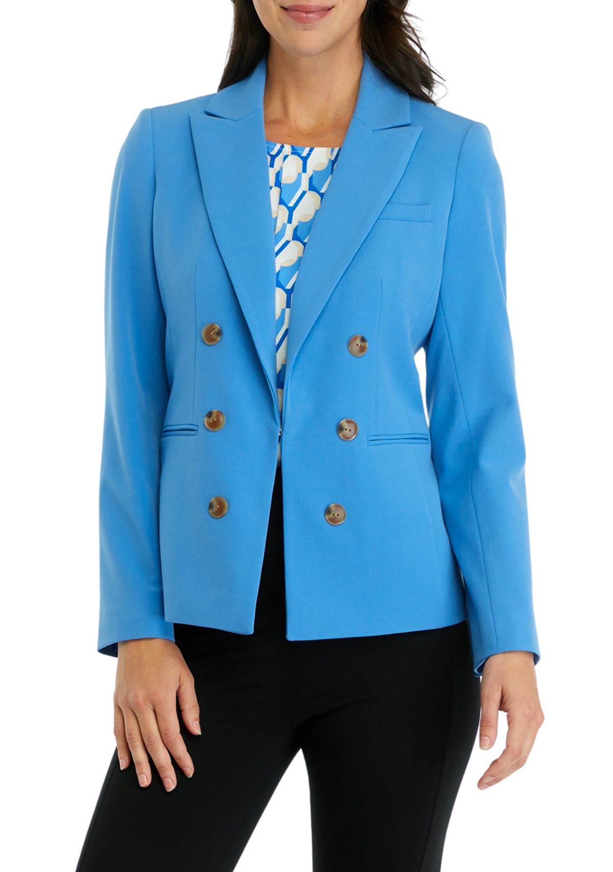 Womens Button Accented Blazer
