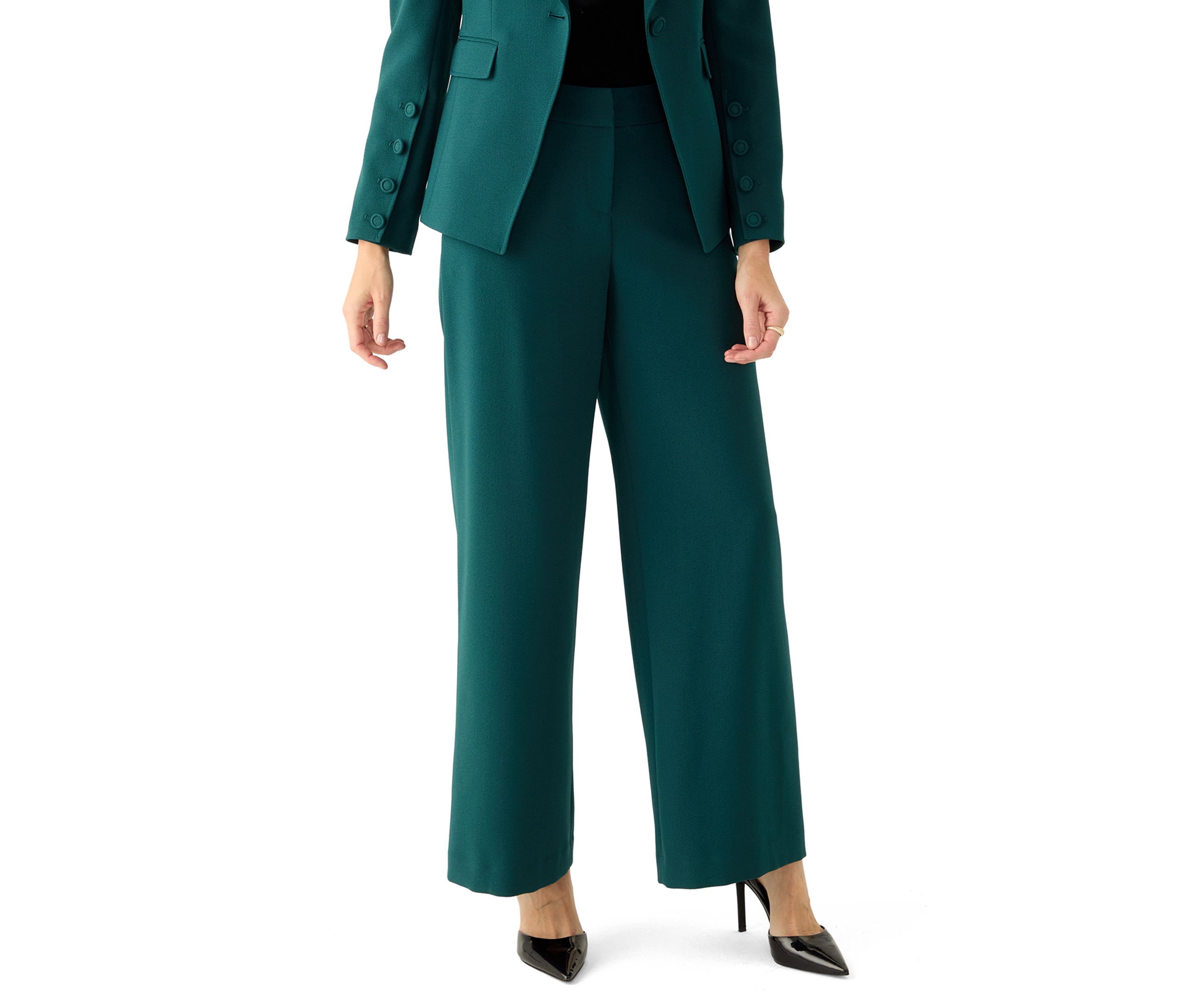 Womens Crepe Wide Leg Pants
