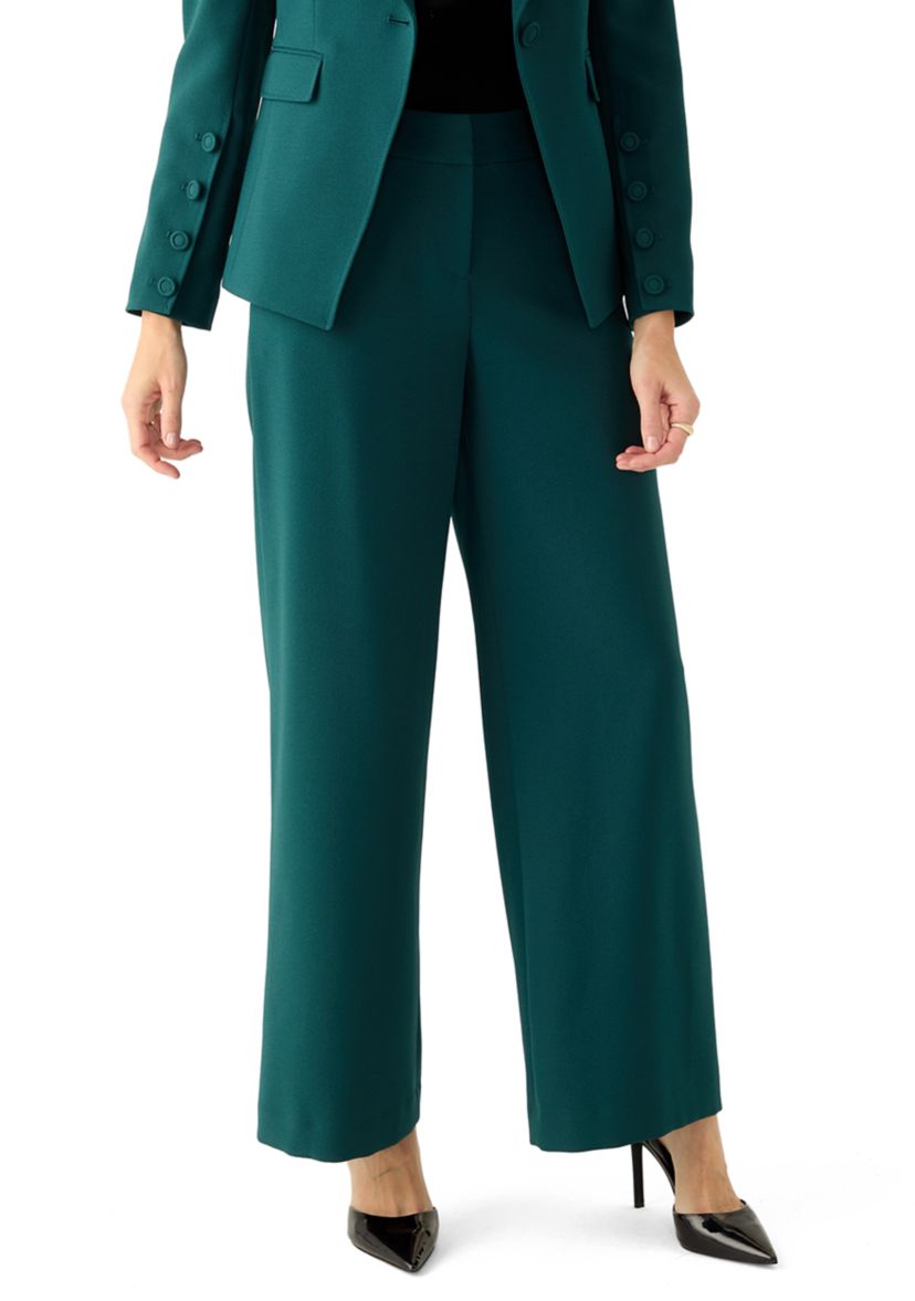 Womens Crepe Wide Leg Pants