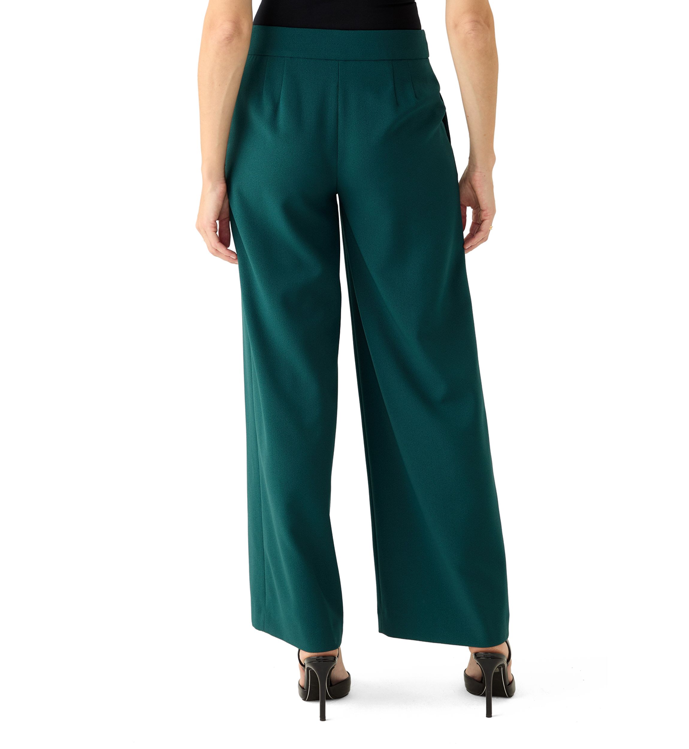 Womens Crepe Wide Leg Pants