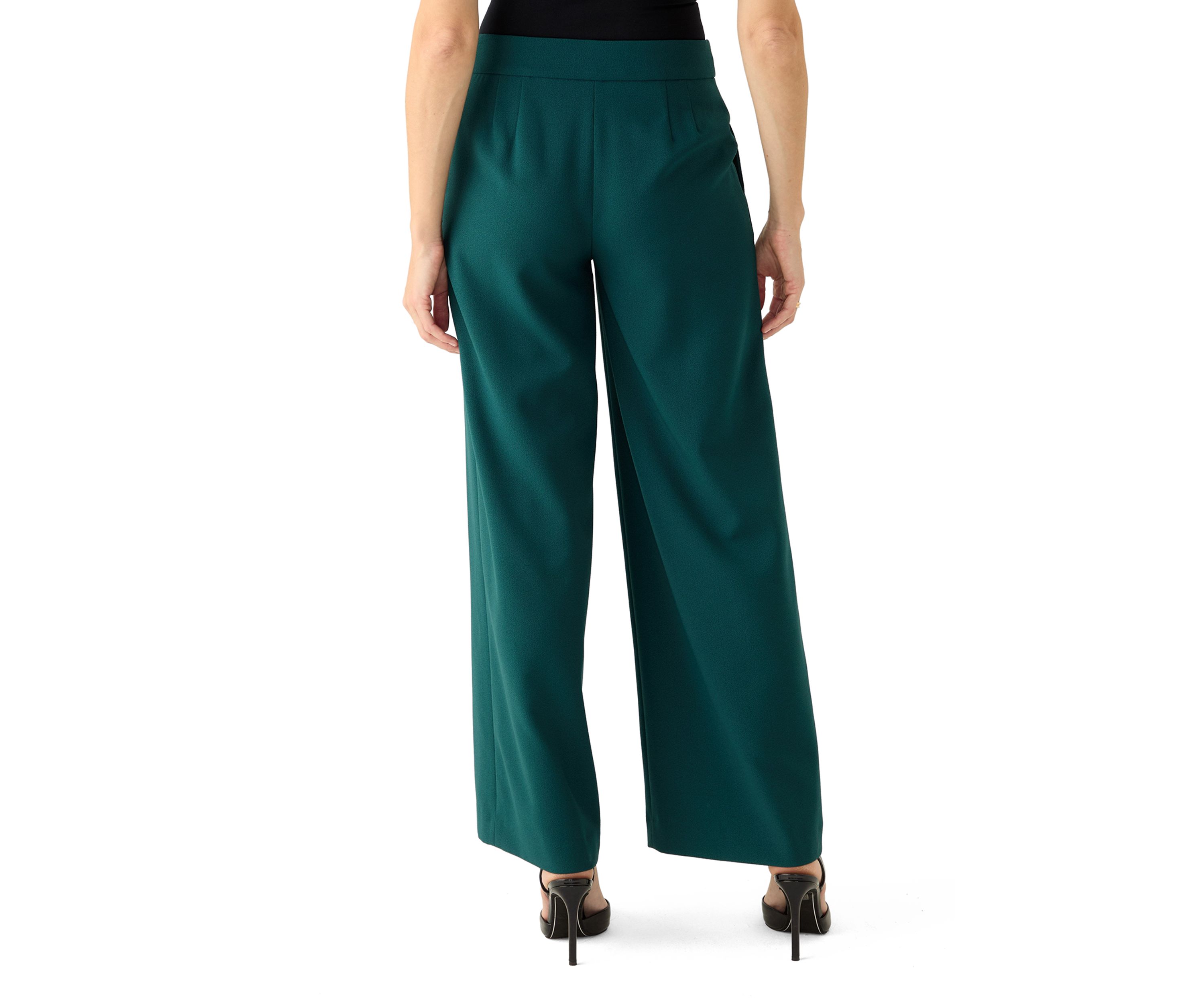 Womens Crepe Wide Leg Pants