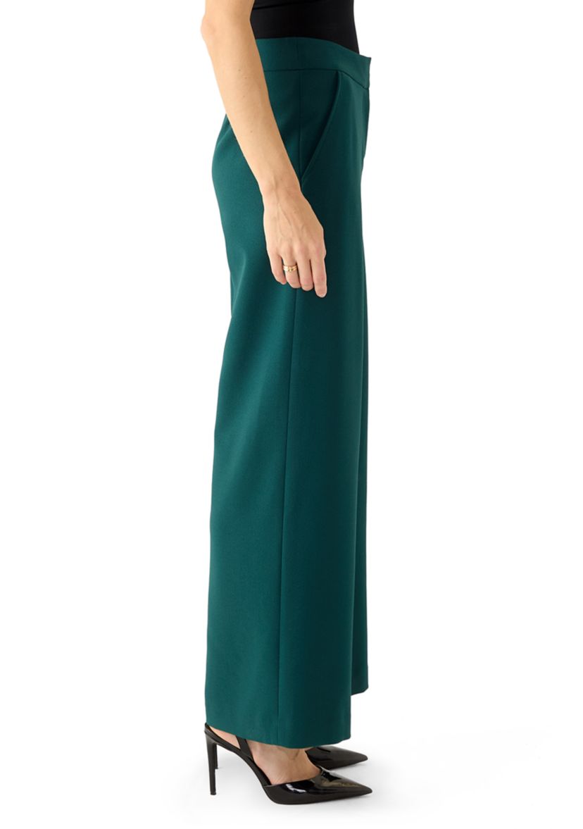 Womens Crepe Wide Leg Pants