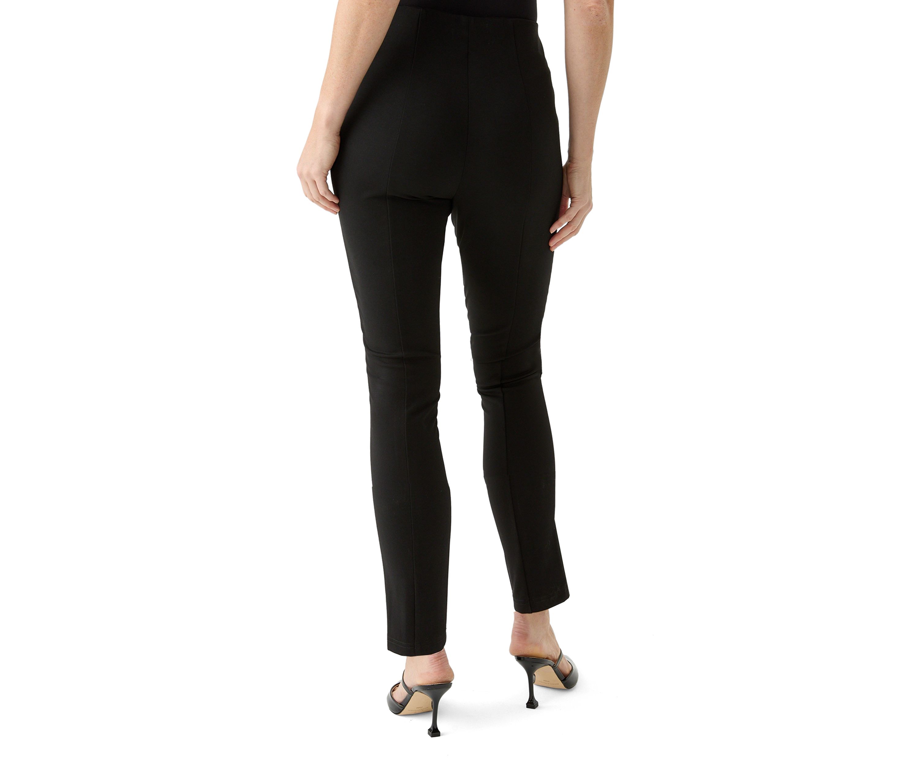 Womens Vegan Leather Ponte Pants 