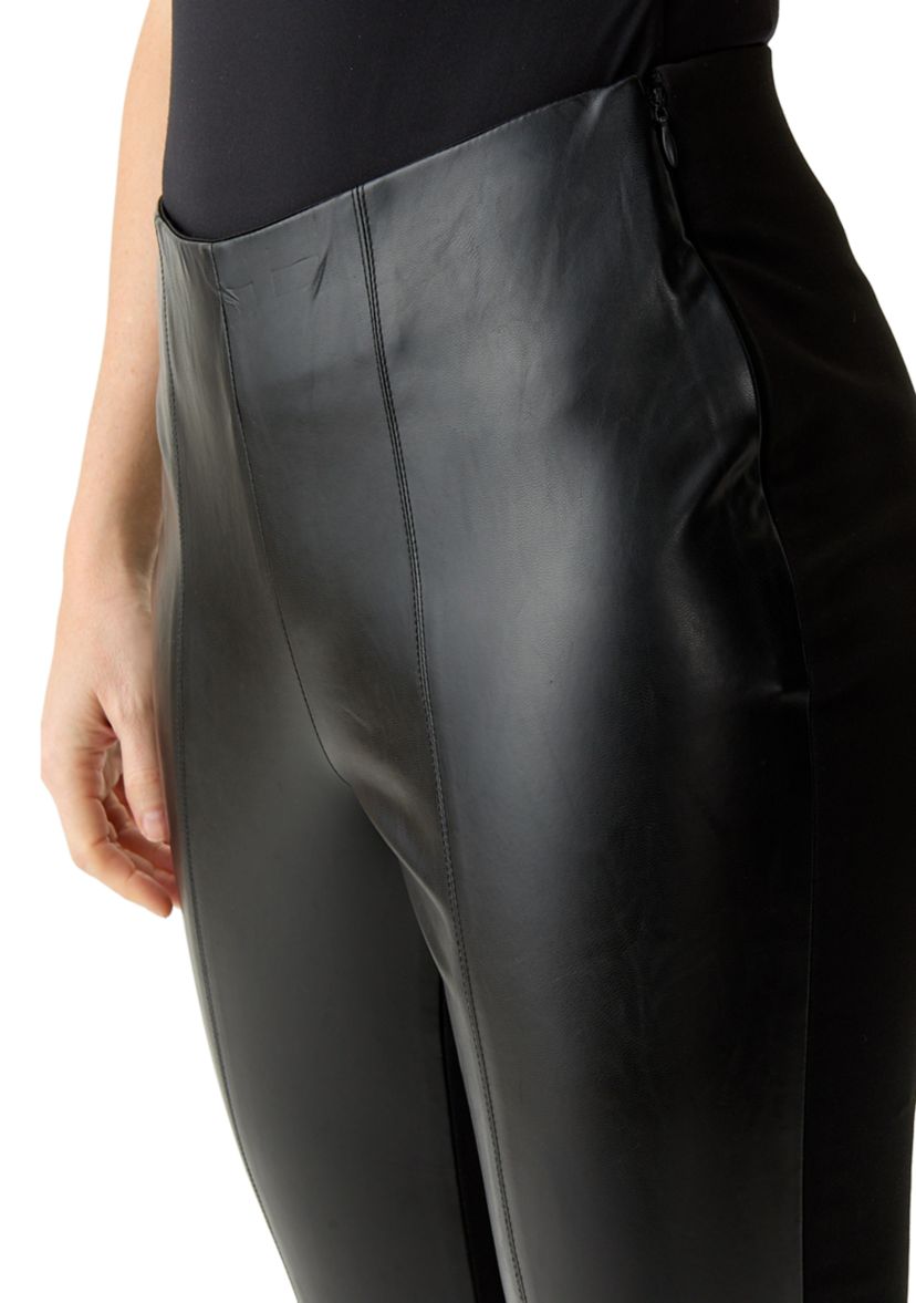 Womens Vegan Leather Ponte Pants 