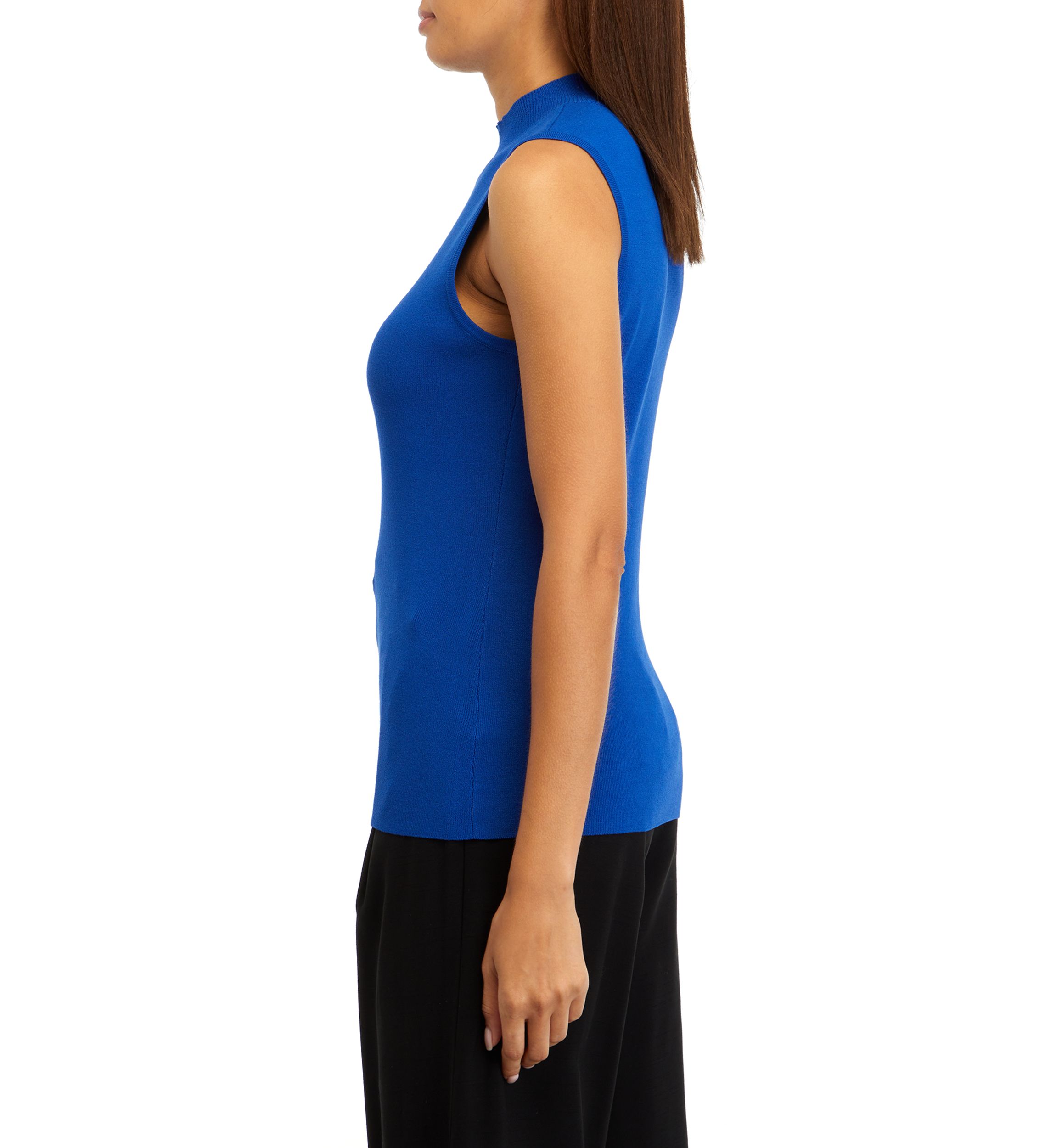 Womens Sleeveless Mock Neck Top