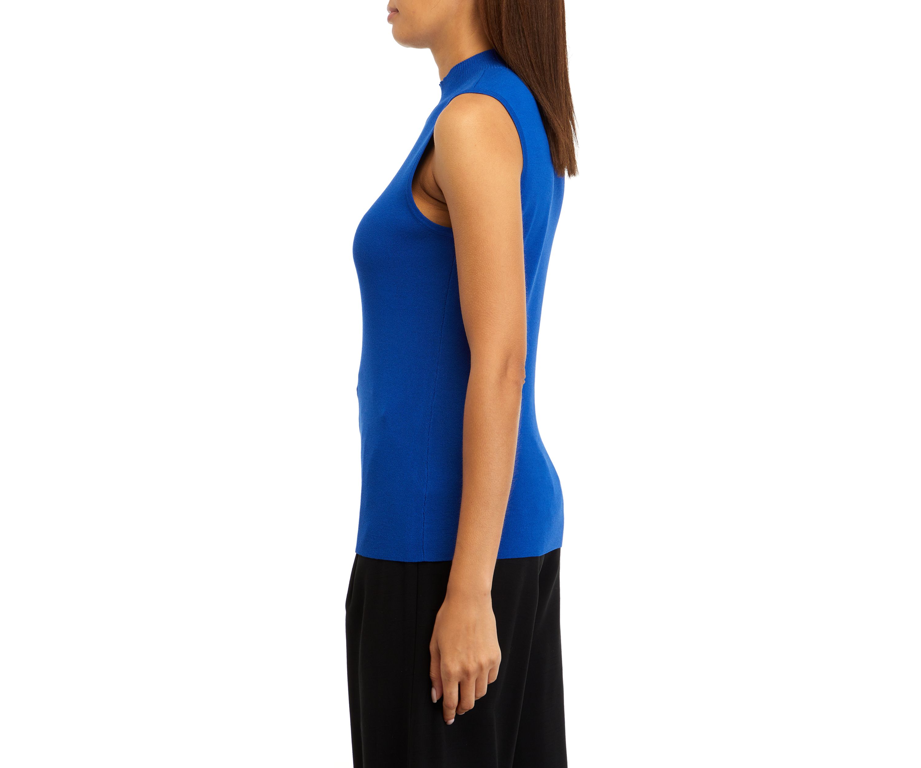 Womens Sleeveless Mock Neck Top