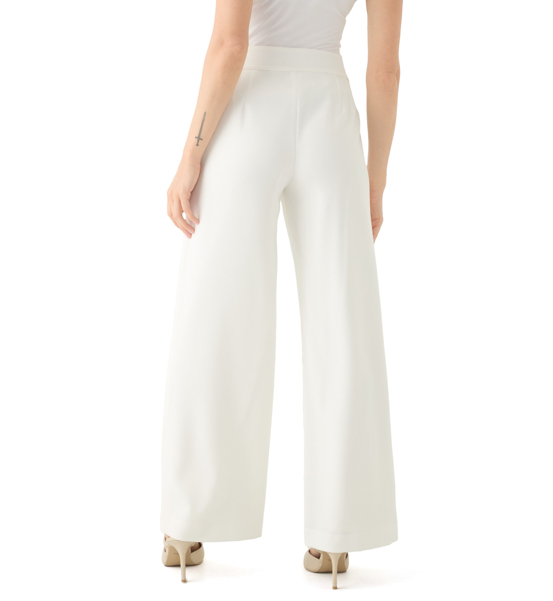 Petite Wide Leg Crepe Pants