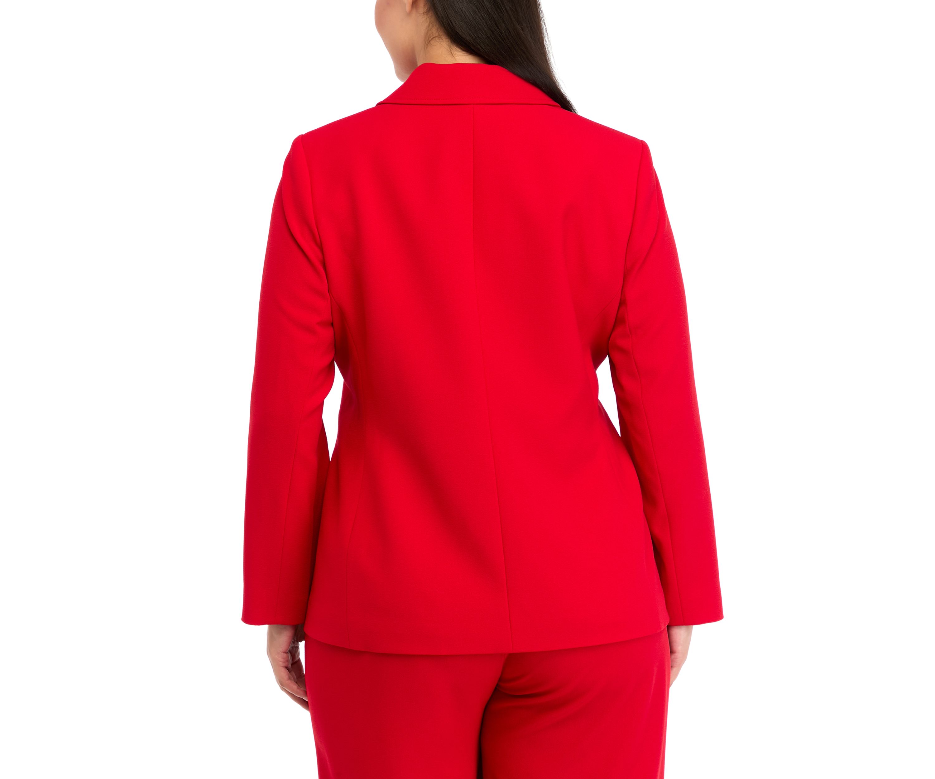 Plus Size Crepe One Button Jacket 