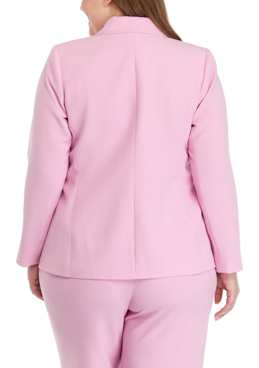 Plus Size One Button Blazer