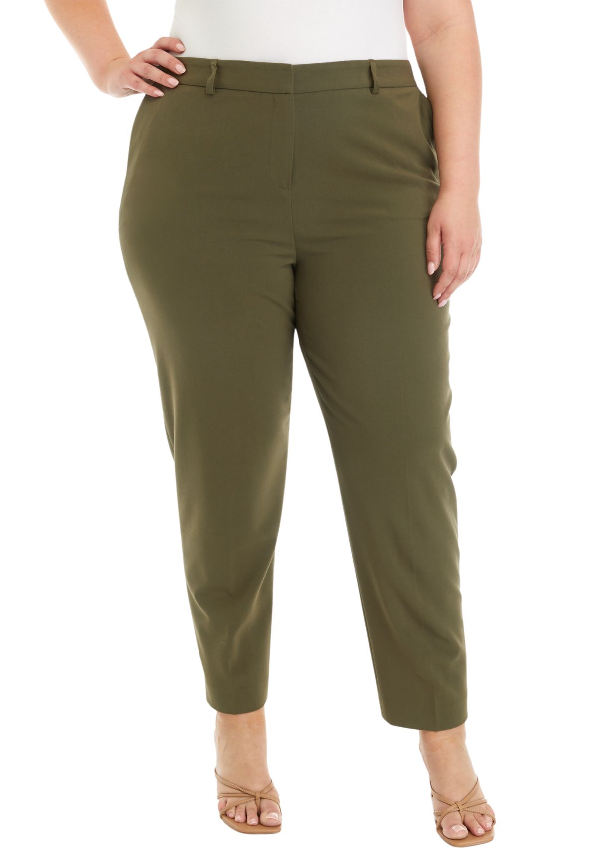 Plus Size Slim Ankle Pants 