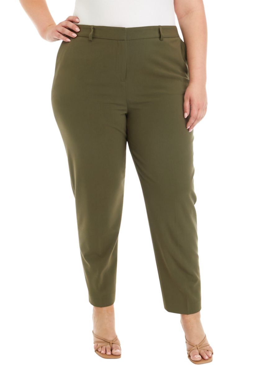Plus Size Slim Ankle Pants 