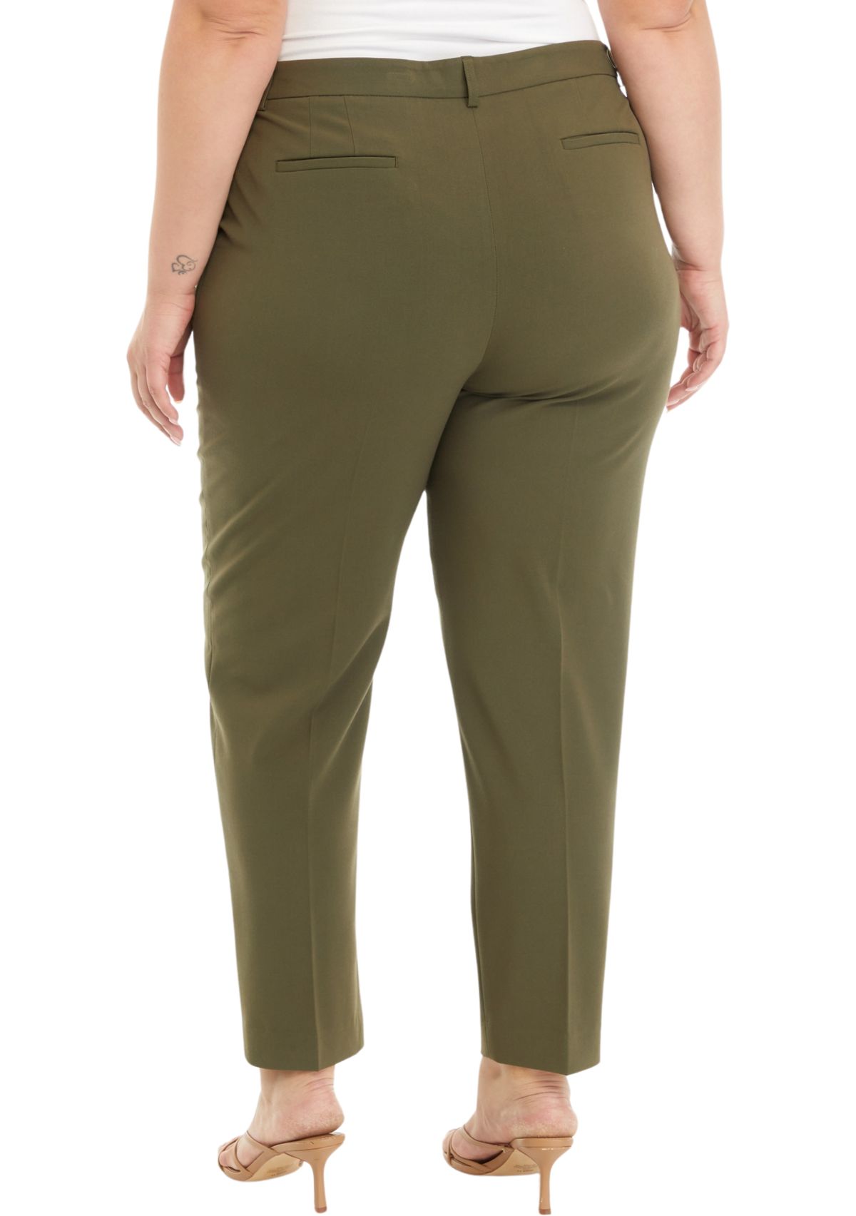 Plus Size Slim Ankle Pants 