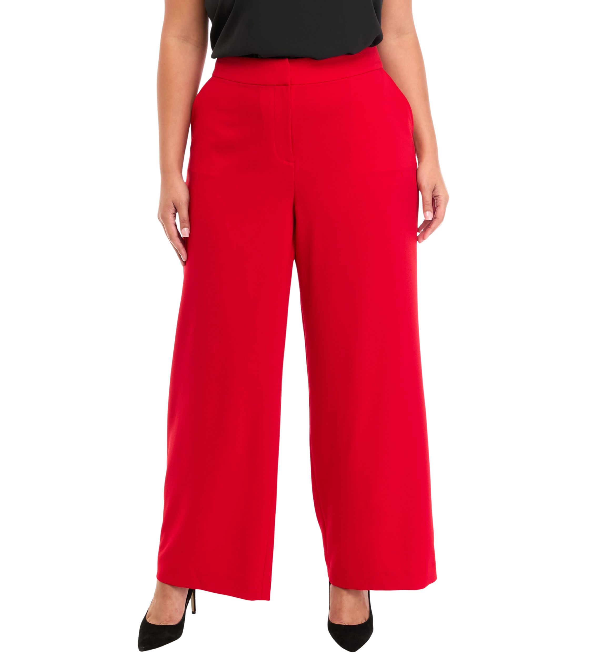 Plus Crepe Wide Leg Pants