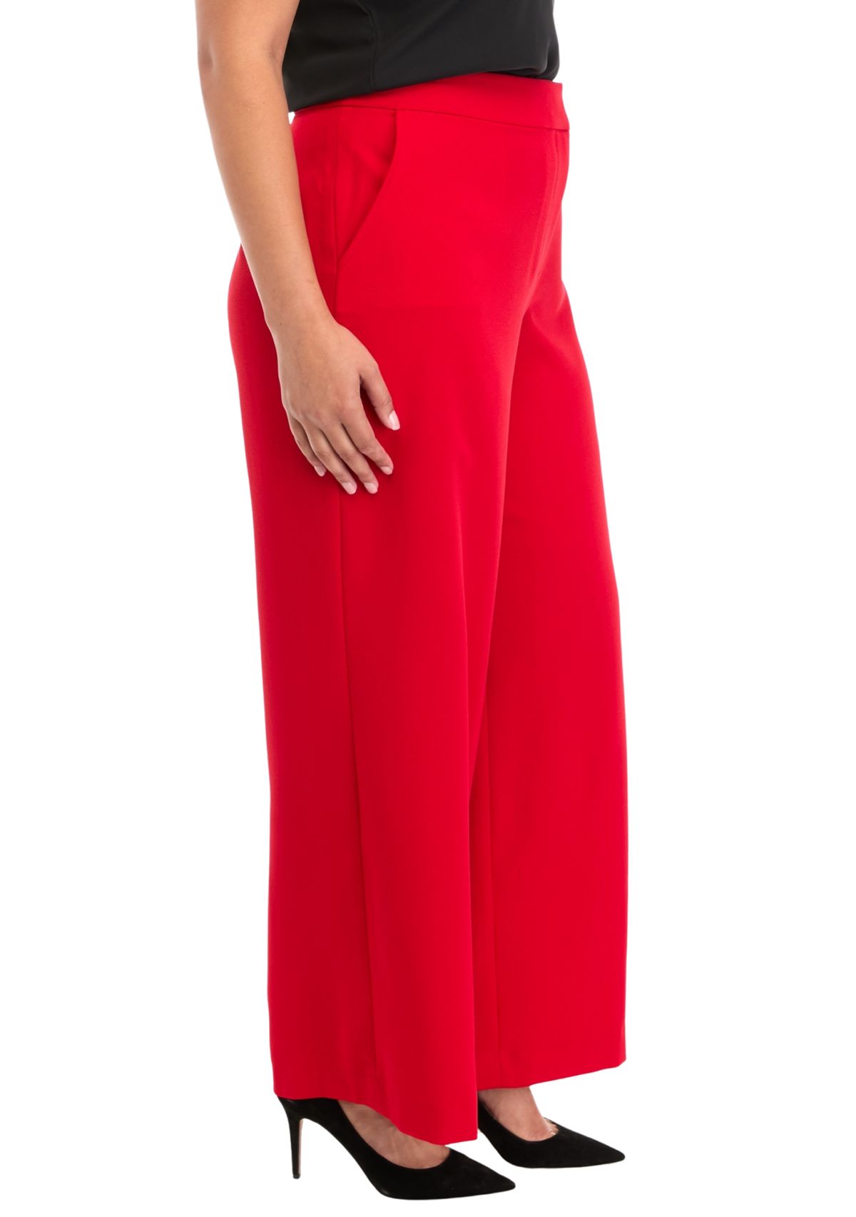 Plus Crepe Wide Leg Pants