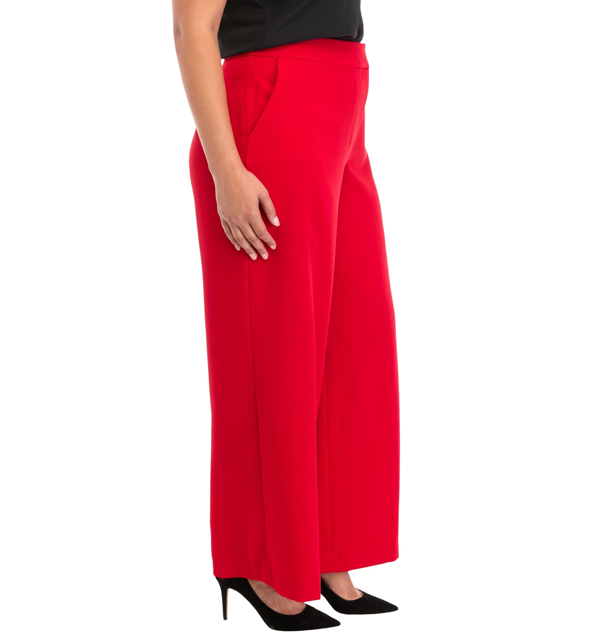Plus Crepe Wide Leg Pants
