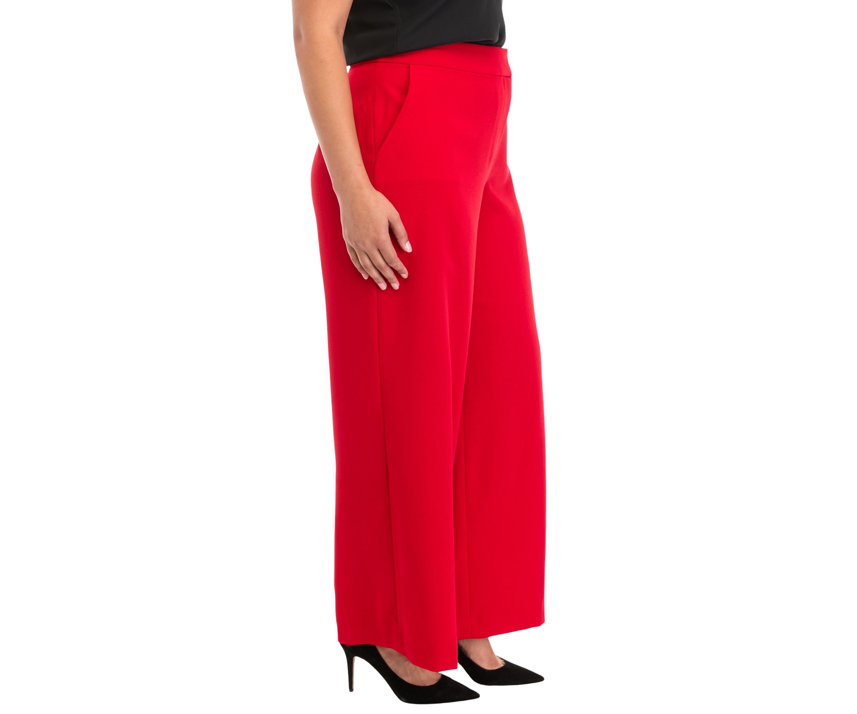 Plus Crepe Wide Leg Pants