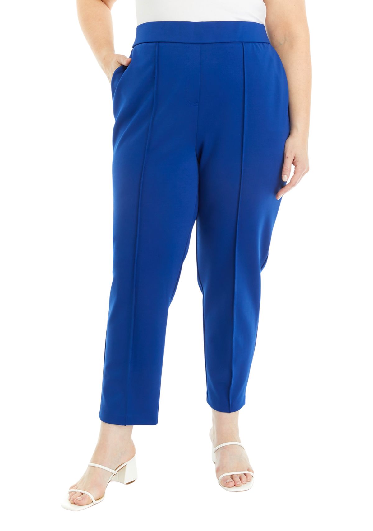 Plus Size Ponte Seamed Pants