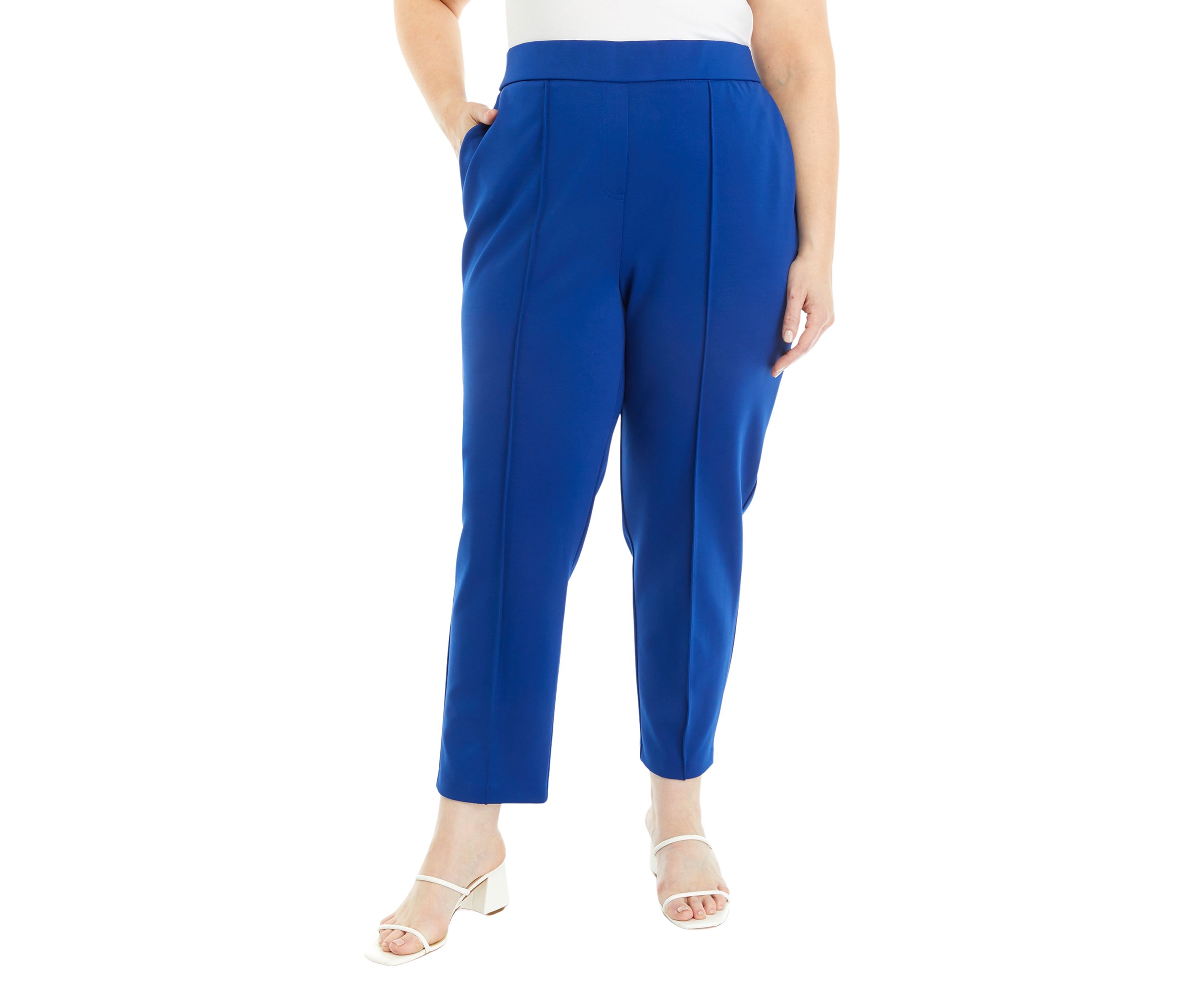 Plus Size Ponte Seamed Pants