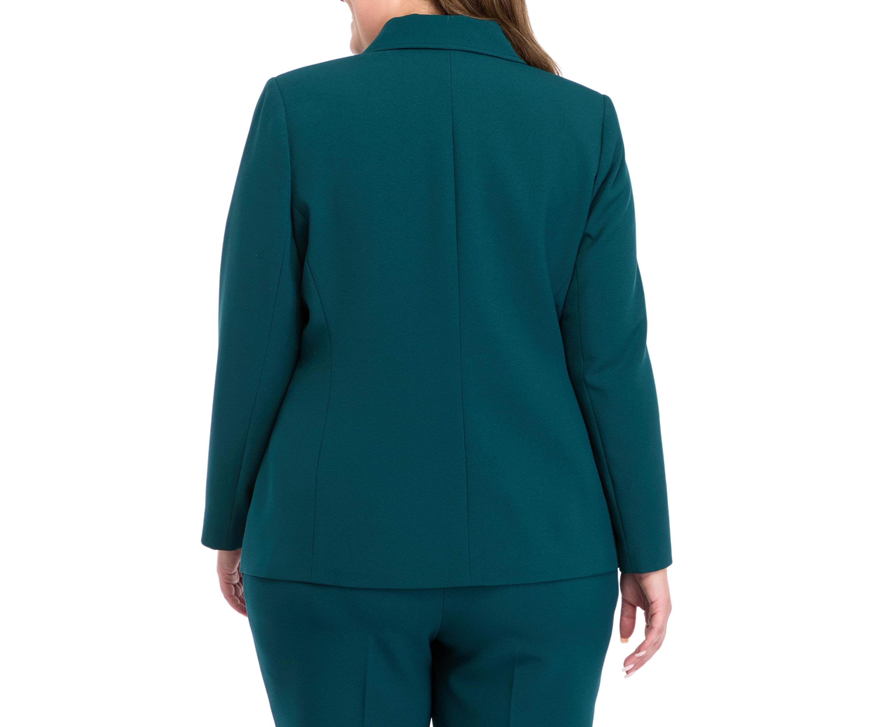 Plus Size Notch Lapel One Button Jacket 
