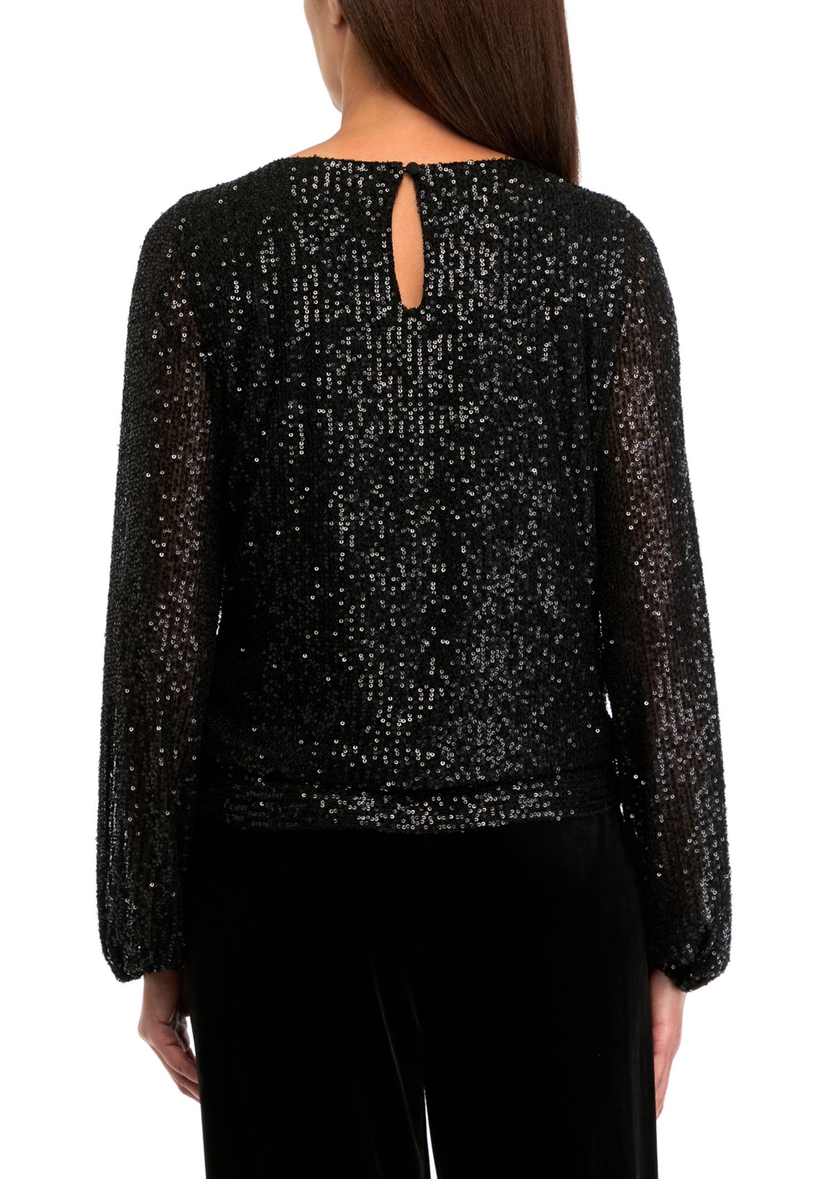 Womens Long Sleeve Sequin Top