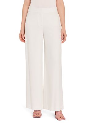 Tahari ASL Women's Wide Leg Pants, Ivory, 14
