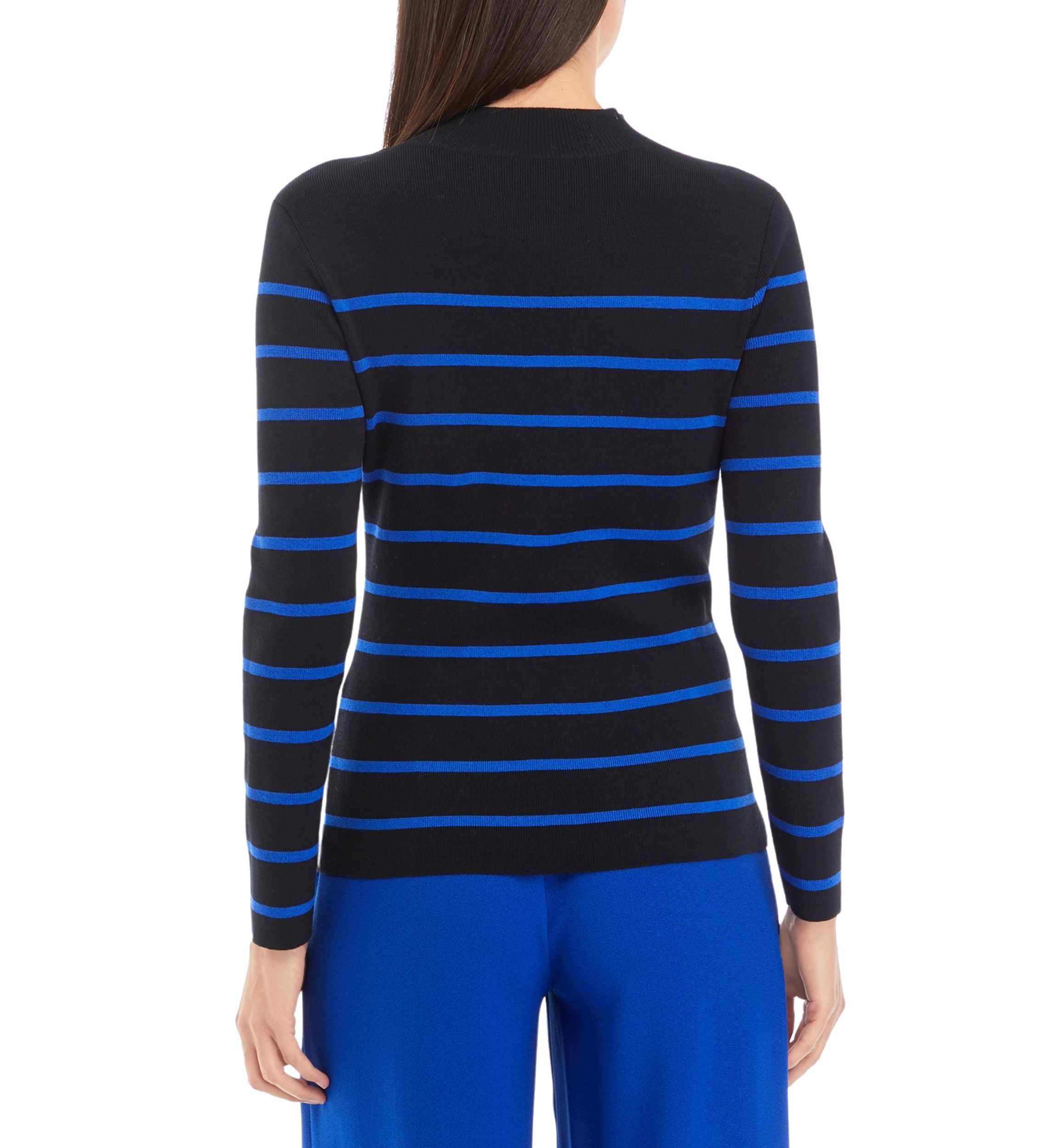 Womens Mock Neck Stripe Top