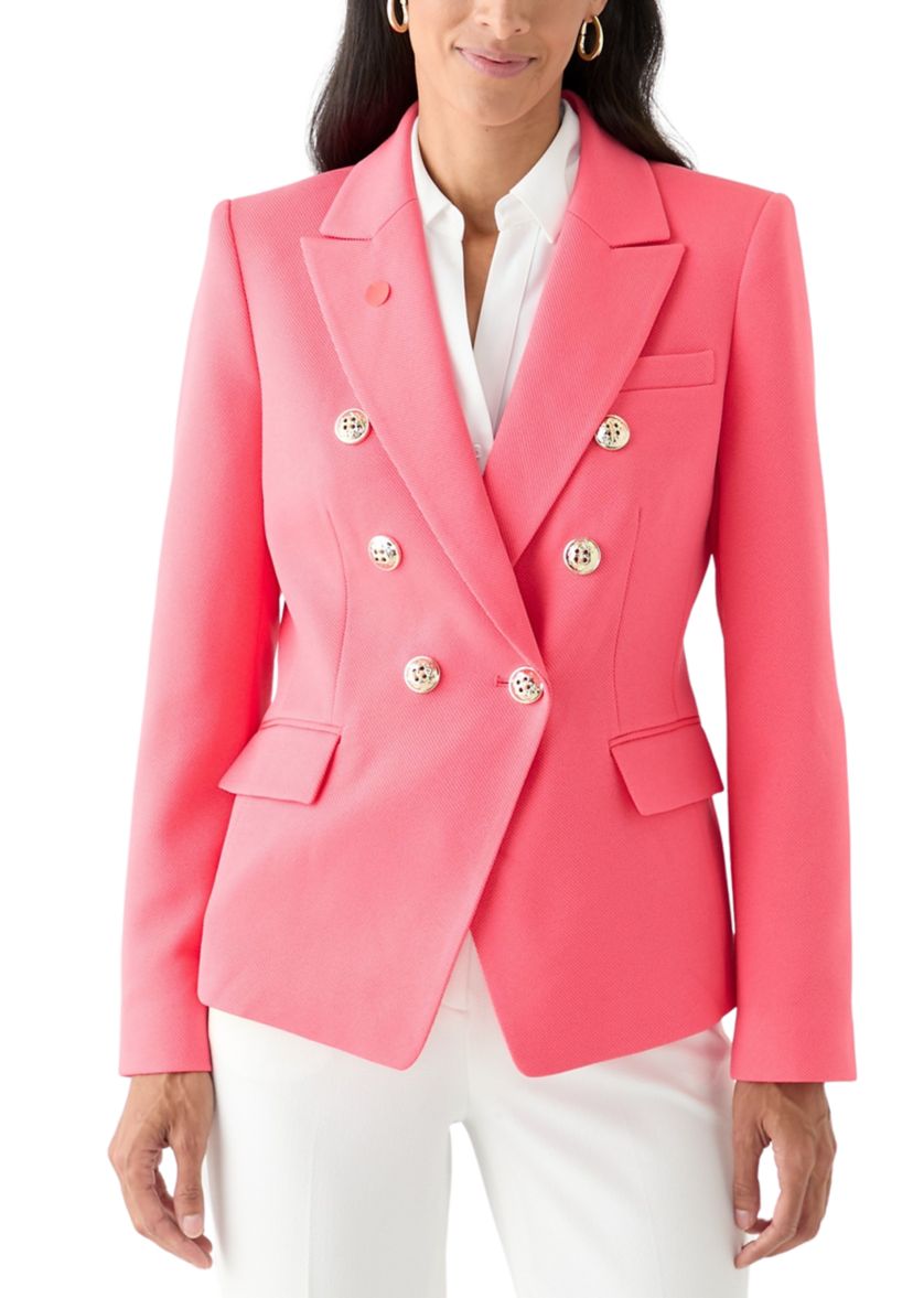 Womens Double Breasted Twill Jacket