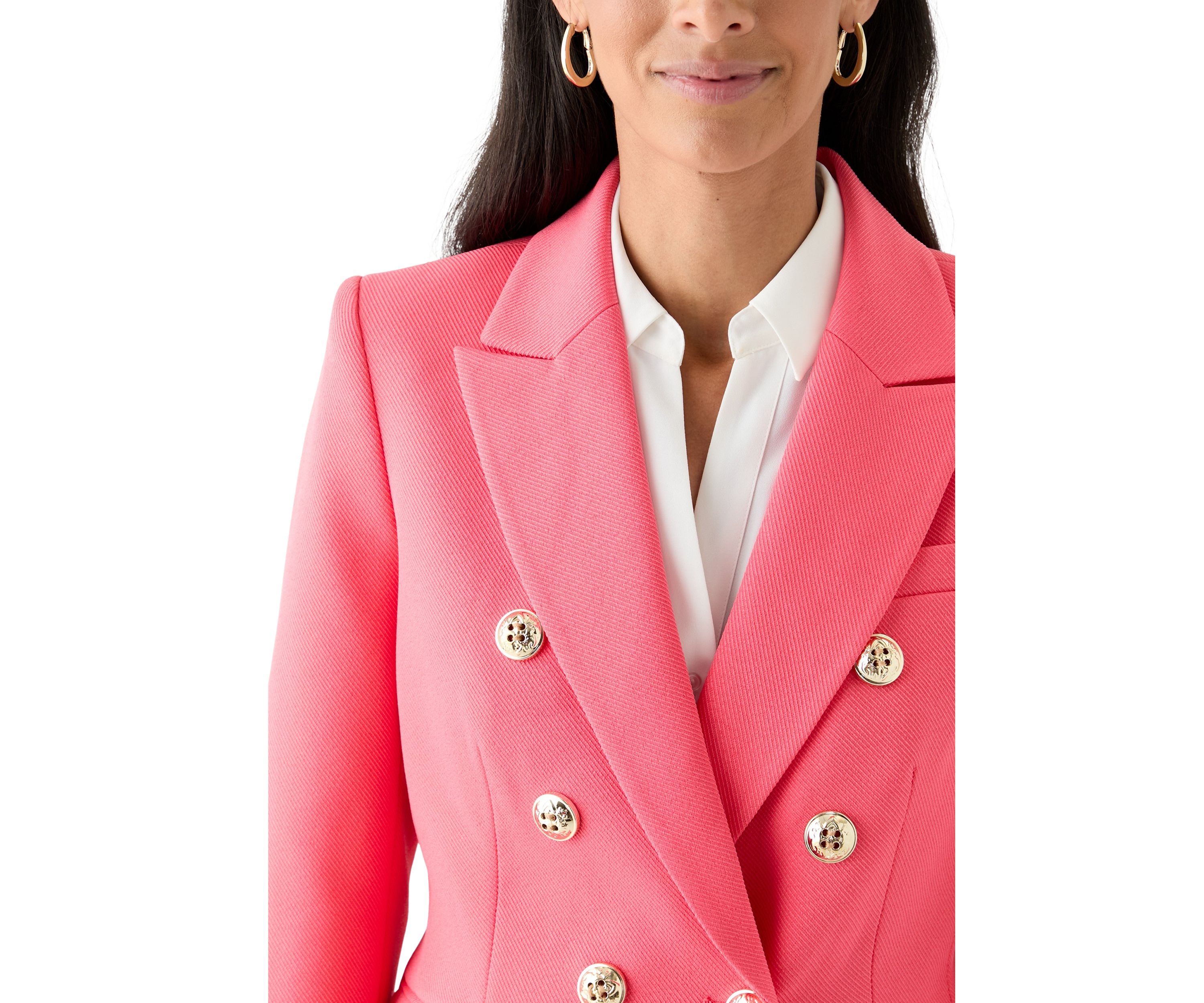 Womens Double Breasted Twill Jacket