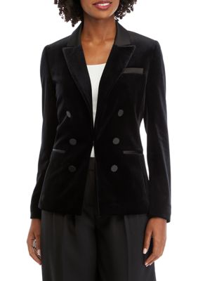 Tahari ASL Womens Suit Separate Velvet Trim Jacket 