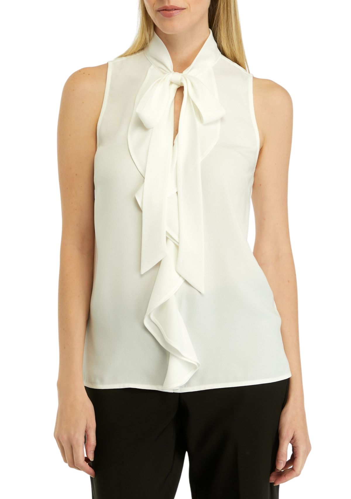 Womens Bow Ruffle Blouse