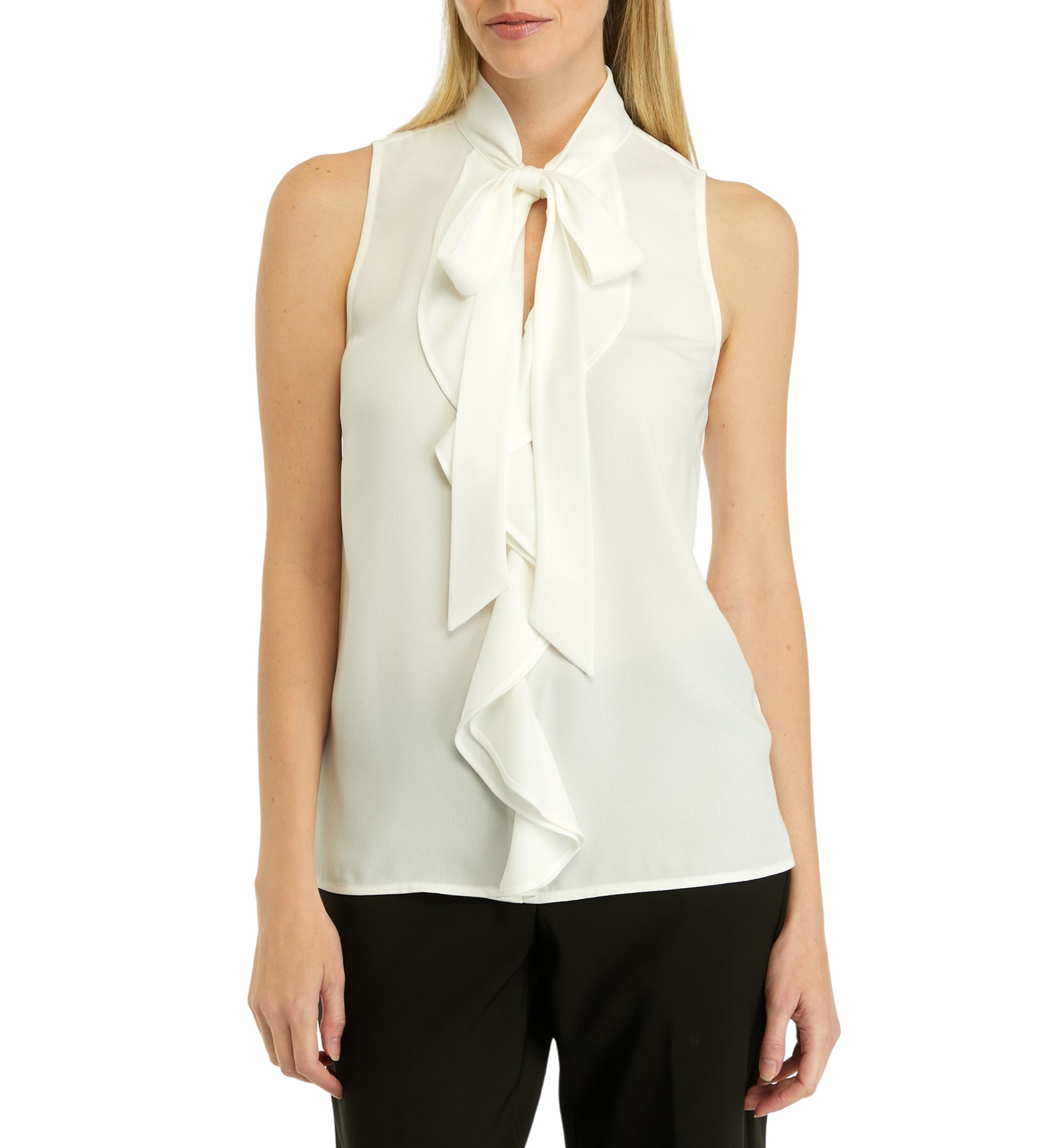 Womens Bow Ruffle Blouse