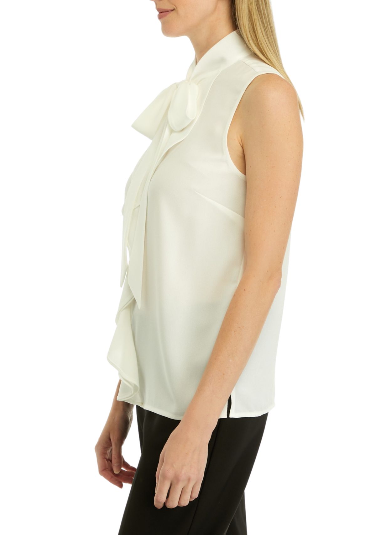 Womens Bow Ruffle Blouse
