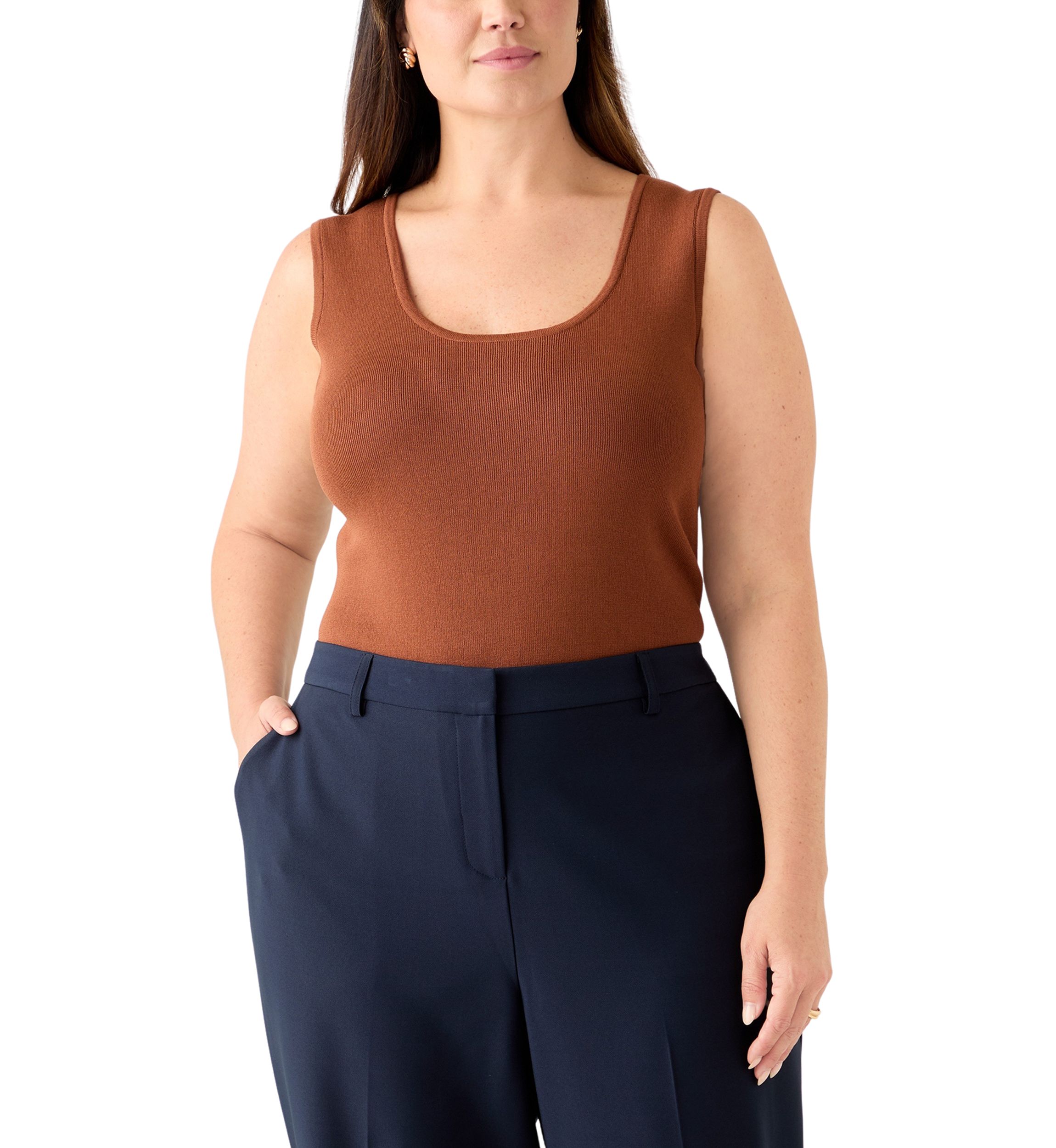 Plus Size Sleeveless Sweater Tank Top