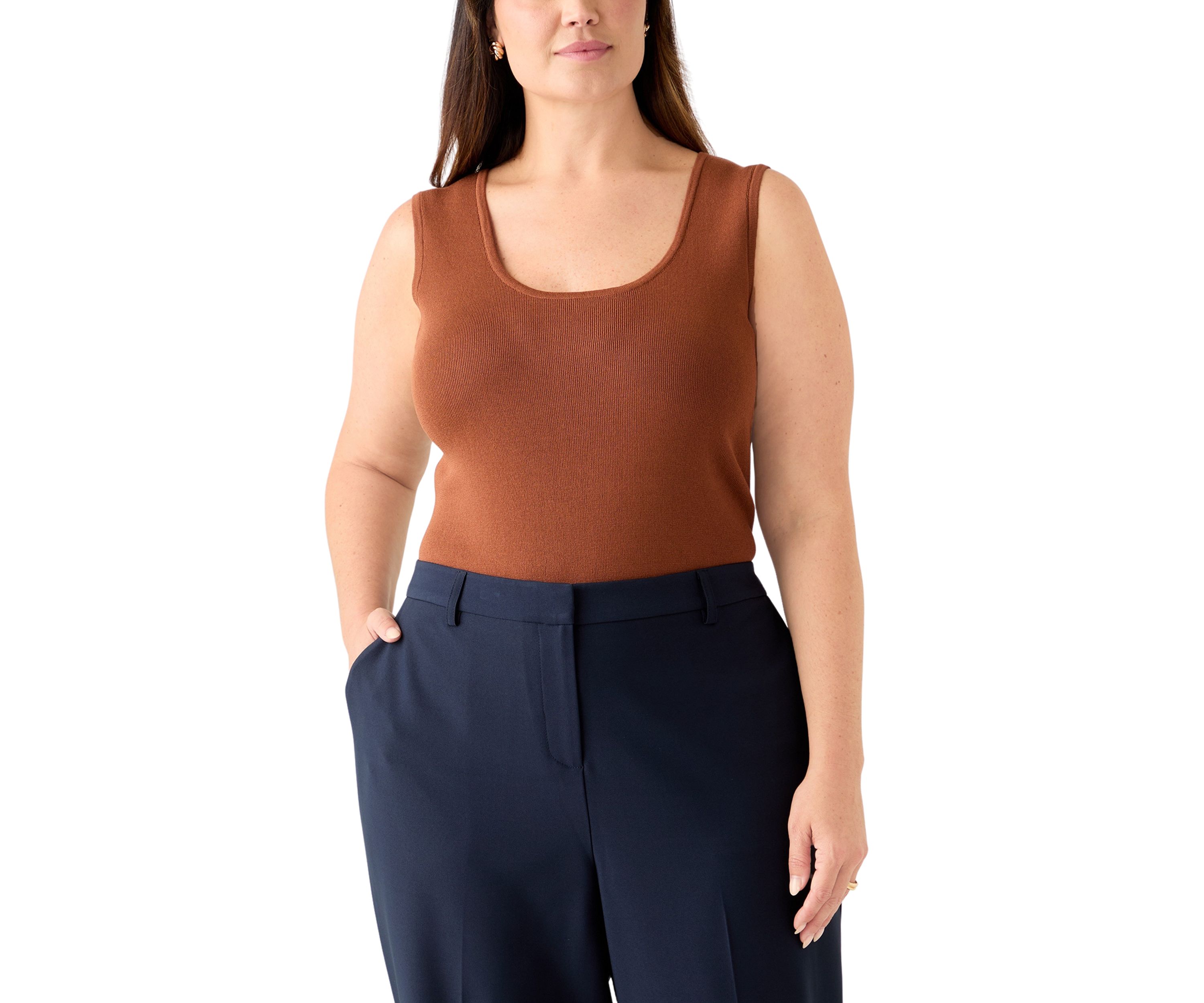 Plus Size Sleeveless Sweater Tank Top