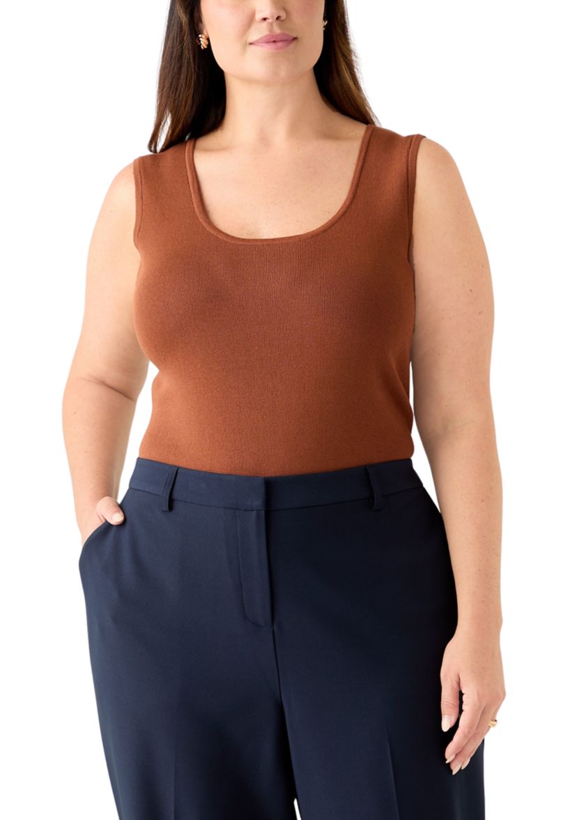 Plus Size Sleeveless Sweater Tank Top