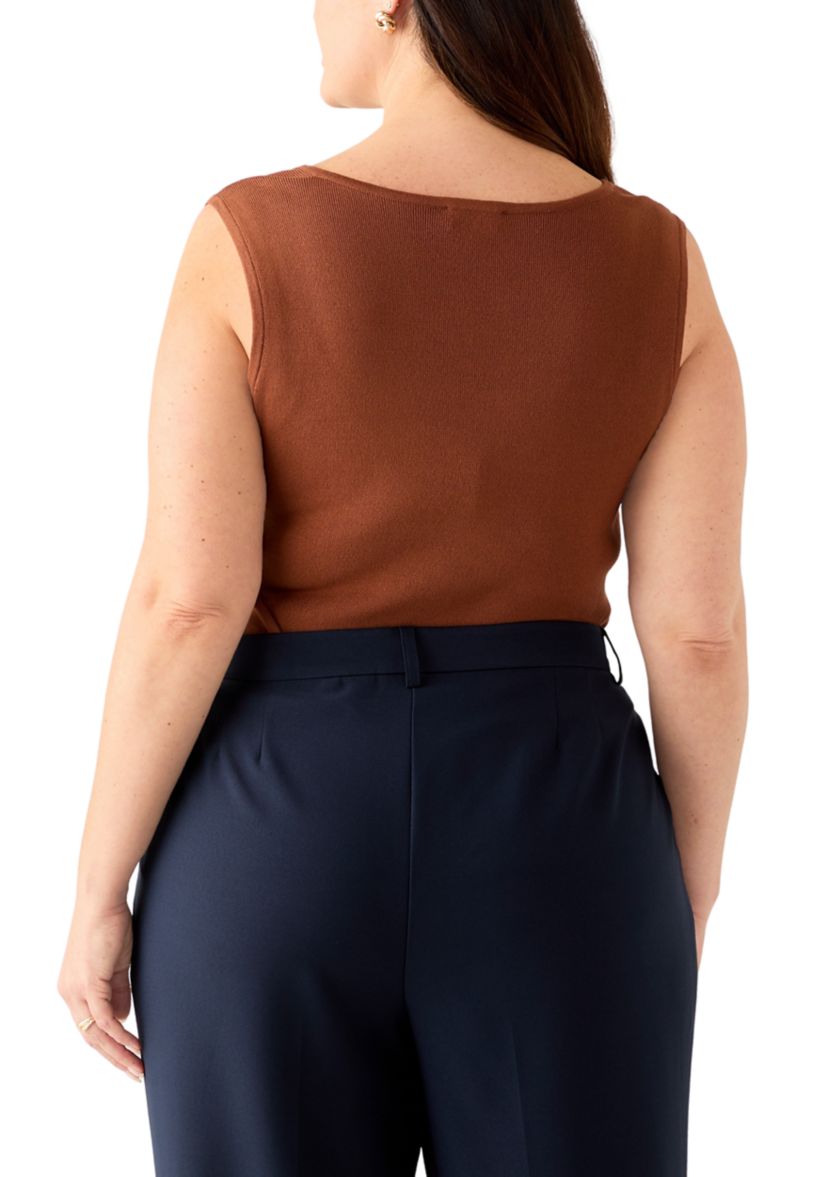 Plus Size Sleeveless Sweater Tank Top